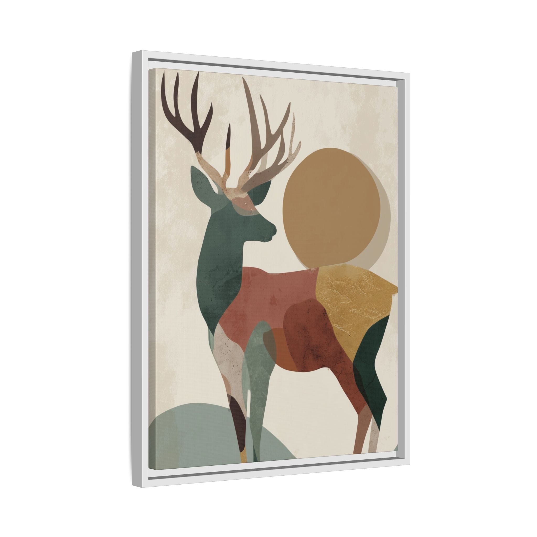 Geometric Deer Mosaic Framed Print : Modern Abstract Wildlife Art, Minimalist Nature Print   |  Personalized & Custom Orders Available