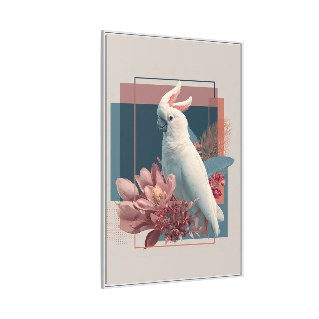 Cockatoo Geometric Framed Print : Modern Wildlife Illustration, Geometric Botanical Fusion   |  Personalized & Custom Orders Available
