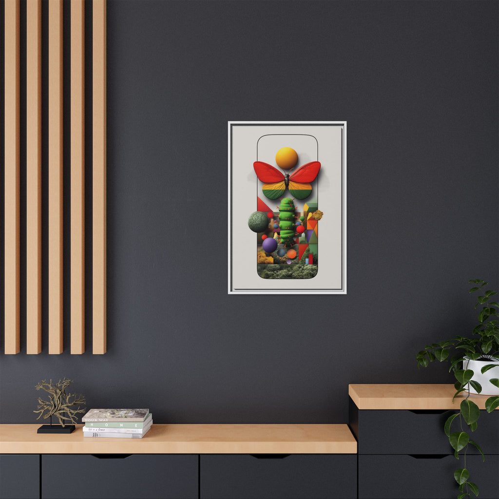 Metamorphosis Framed Print : Geometric Nature Transformation, Vibrant Butterfly Composition   |  Personalized & Custom Orders Available