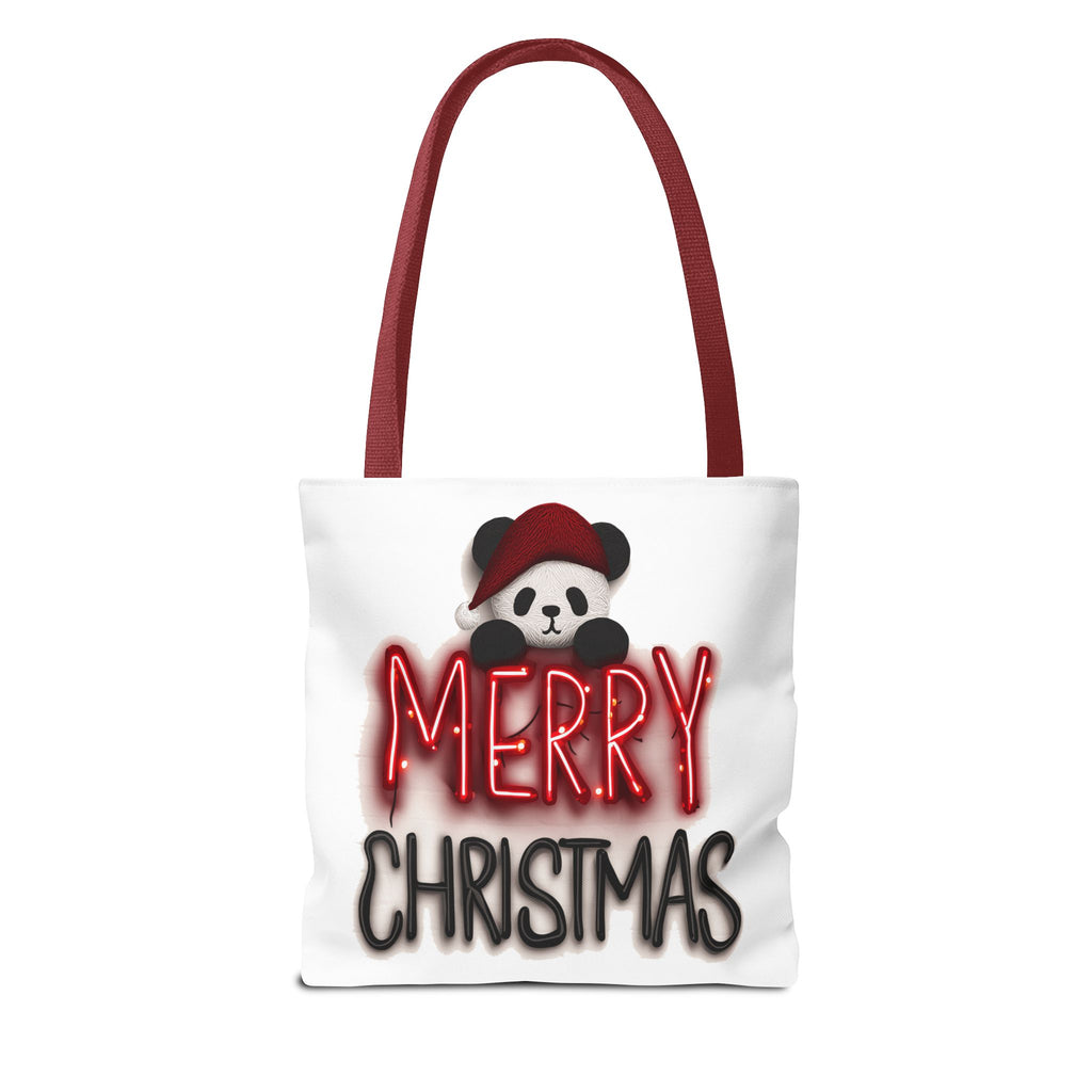 Cute Panda Merry Christmas Tote Bag (AOP)   |   Secret Santa , Christmas Gift, Unique Gift Ideas