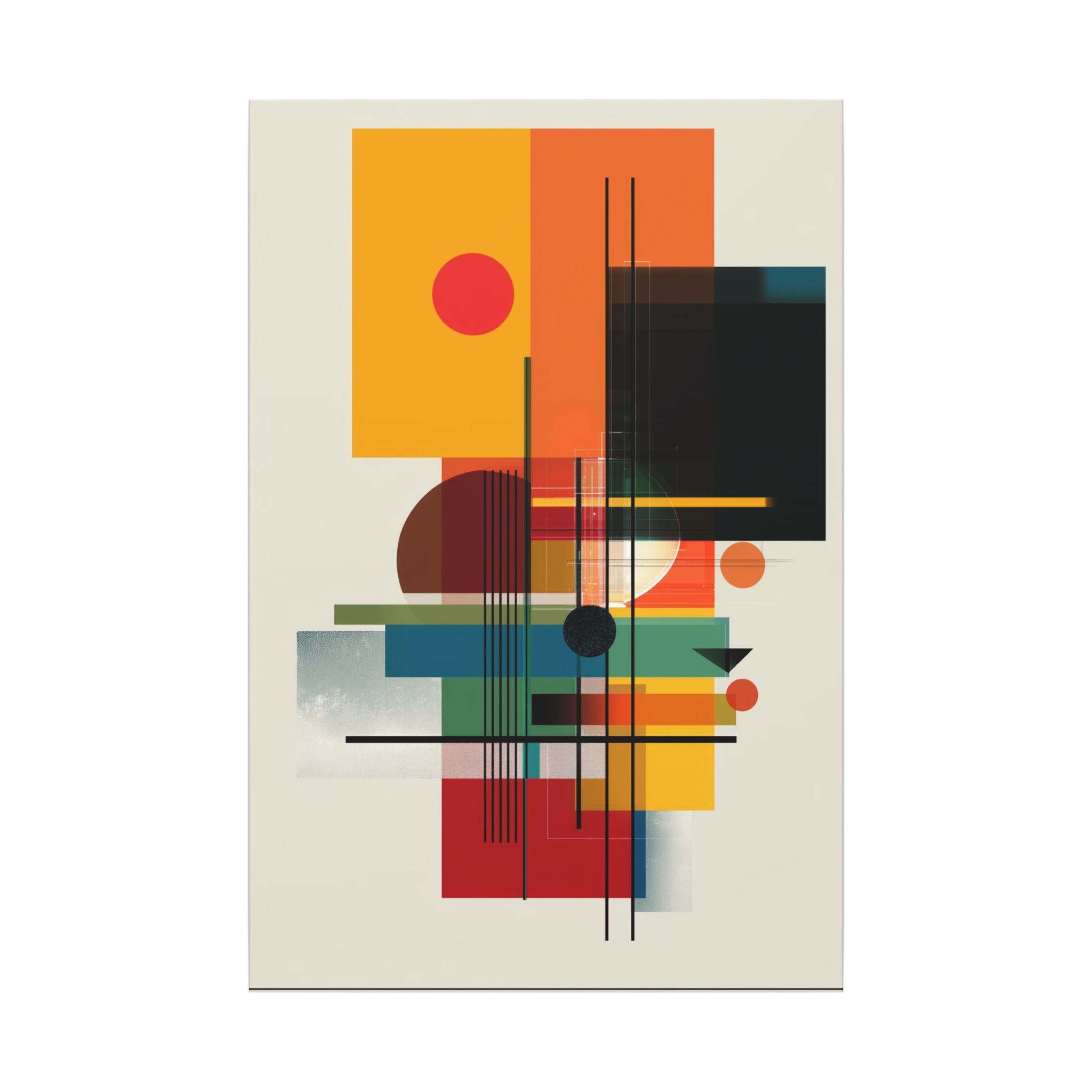 Geometric Harmony: Bauhaus Intersections, Constructivist Layers, Abstract Color Blocks   |   Custom Orders Accepted