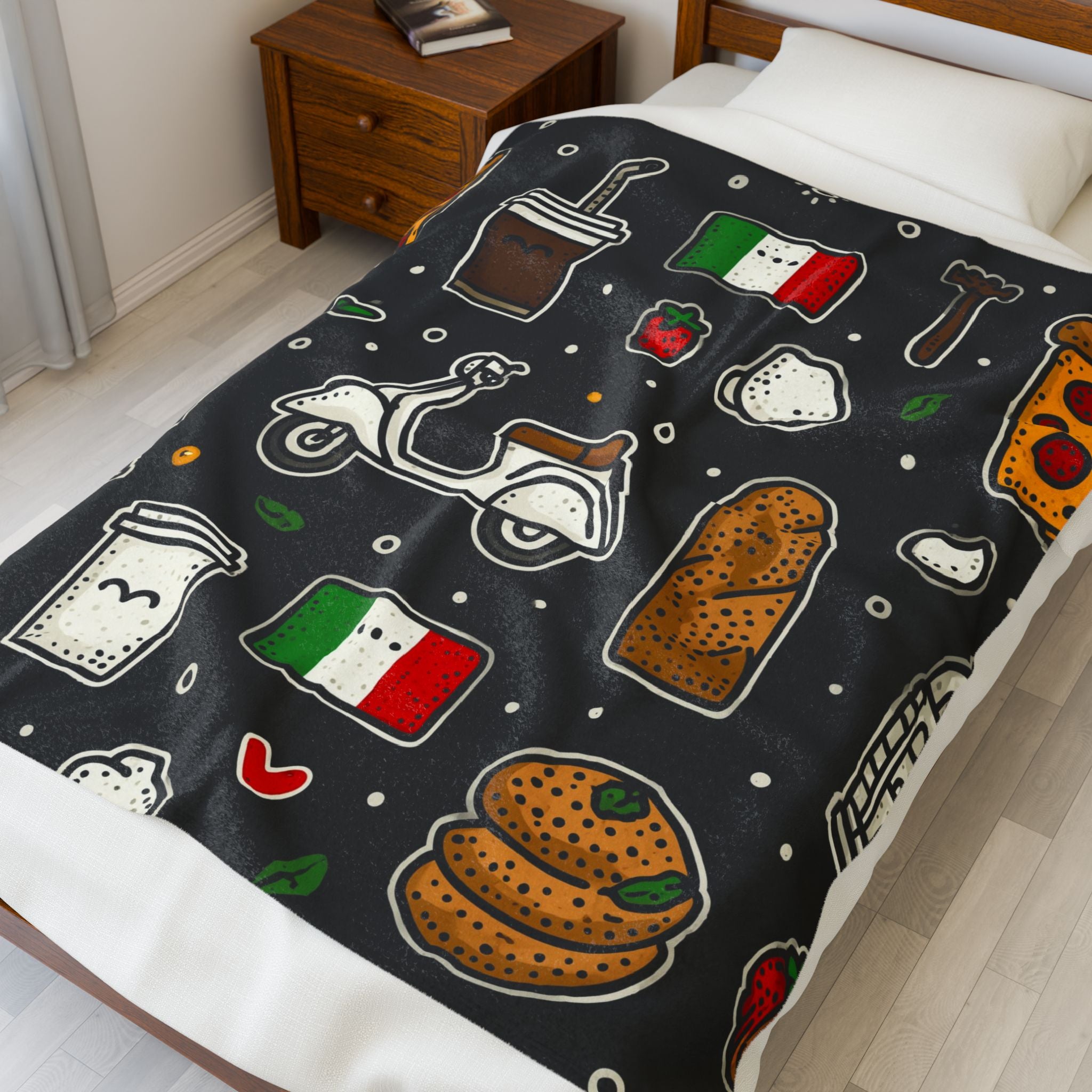 Italian Lifestyle Mosaic: Culinary Icons Celebration, Vibrant Cultural Design   |   Custom Orders Accepted