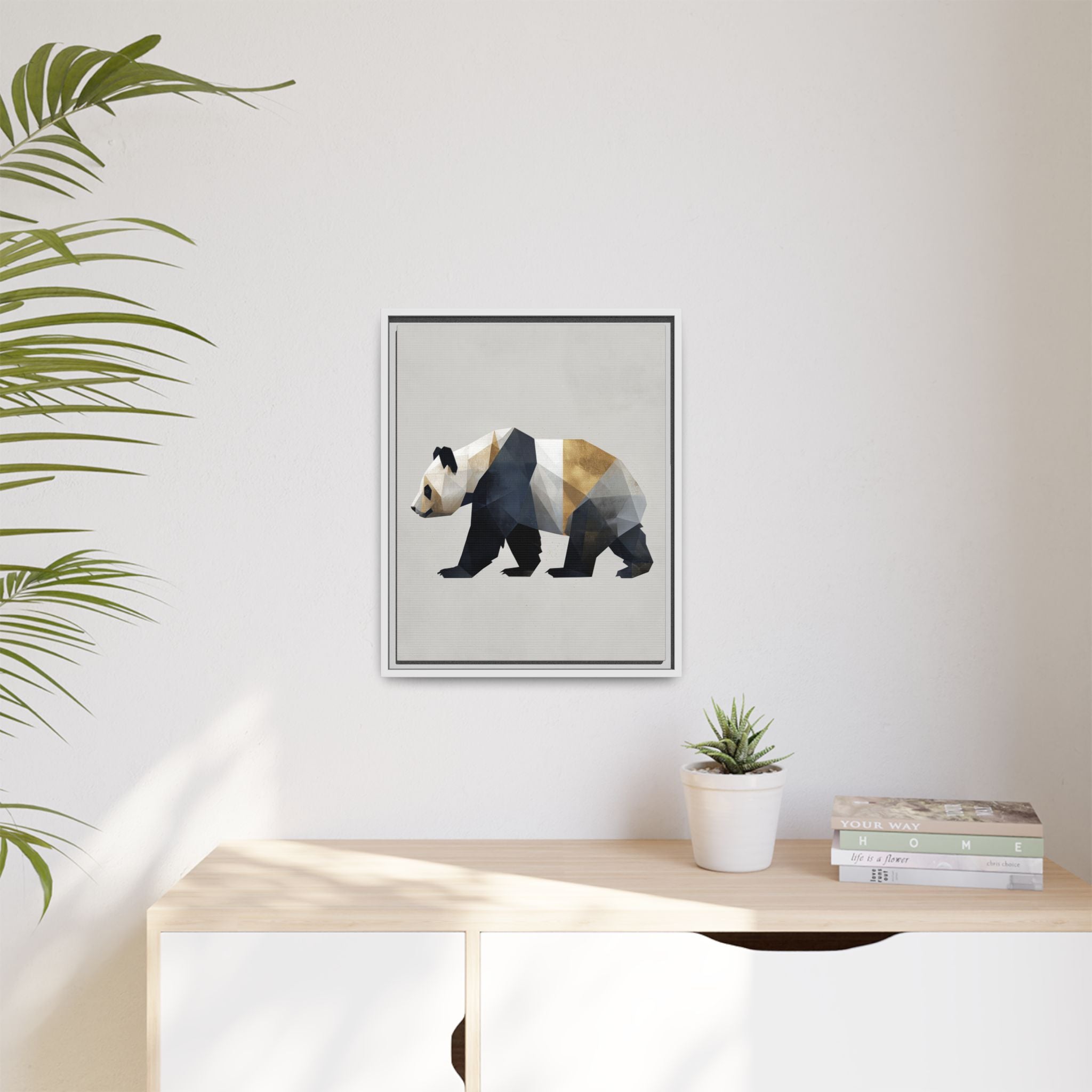 Geometric Panda: Low-Poly Digital Art, Metallic Contemporary Design   |  Personalized & Custom Orders Available