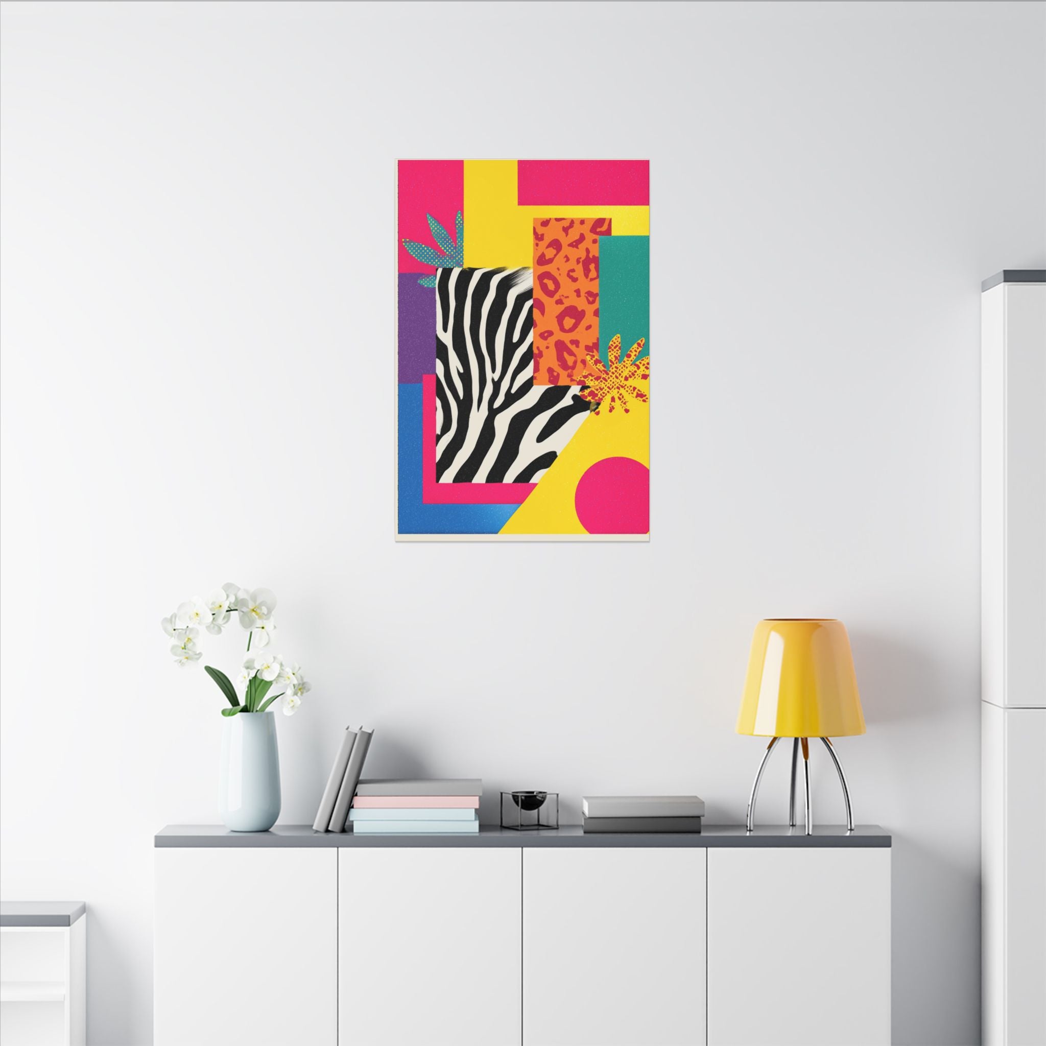 Pop Geometry: Zebra Leopard Fusion, Geometric Color Block, Modern Abstract Design   |   Custom Orders Accepted