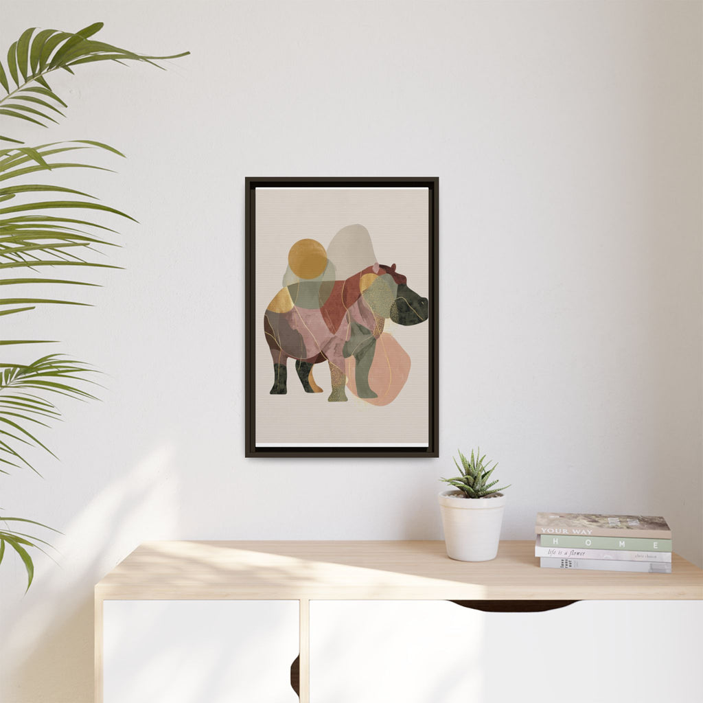 Fragmented Hippopotamus: Geometric Abstract Art, Minimalist Animal Portrait   |  Personalized & Custom Orders Available