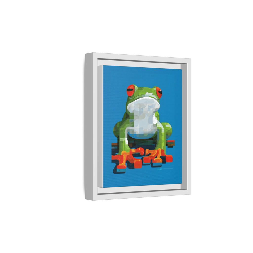 Mosaic Amphibian: Geometric Frog Portrait, Digital Pixel Art Illustration   |    Custom Orders Available