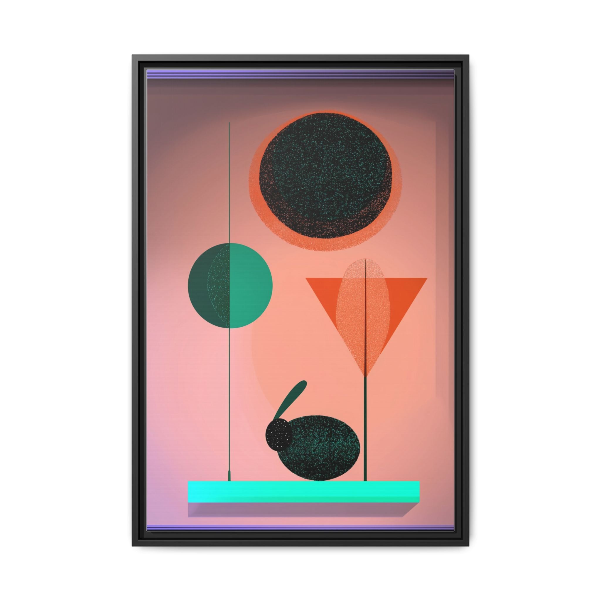 Geometric Harmony: Abstract Minimalist Composition, Organic Shapes and Color Play, Geometric Design with Teal and Orange Palette   |