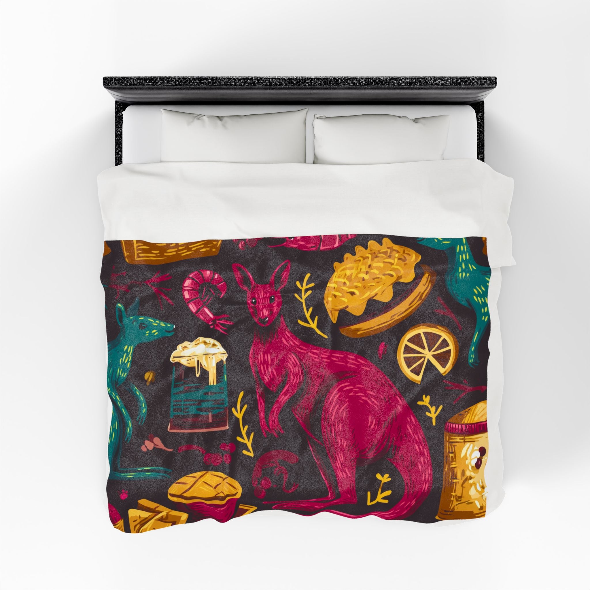 Kangaroo Culinary Carnival: Whimsical Food Illustration, Bold Graphic Art Style   |   Custom Orders Accepted