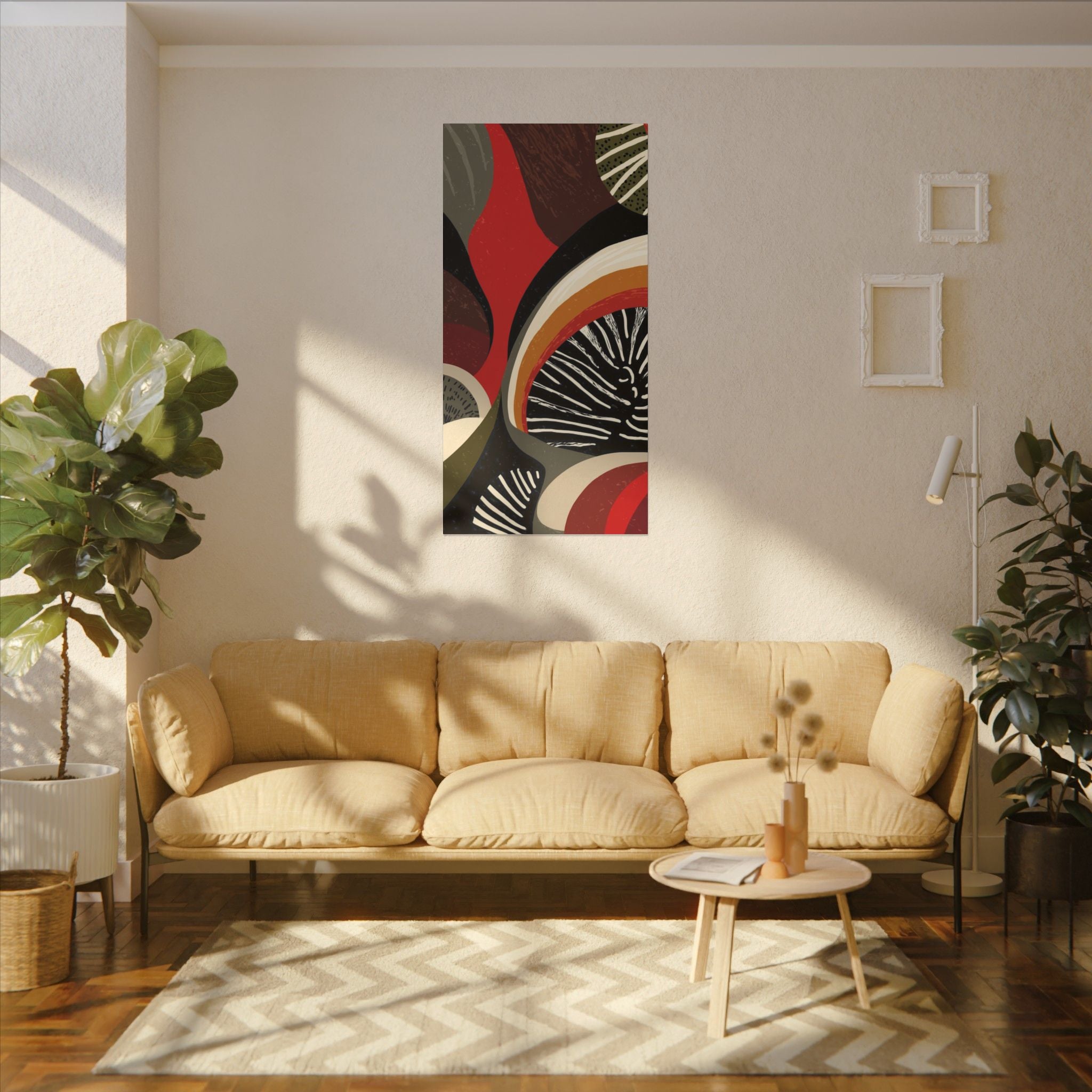 Harmonic Convergence: Organic Geometry, Mid-Century Modern Abstract, Earthy Palette Composition   |   Custom Orders Accepted