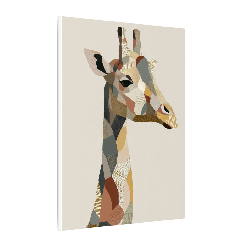 Geometric Giraffe: Modern Wildlife Art, Abstract Mosaic Portrait, Minimalist Earthtone Design   |  Personalized & Custom Orders Available