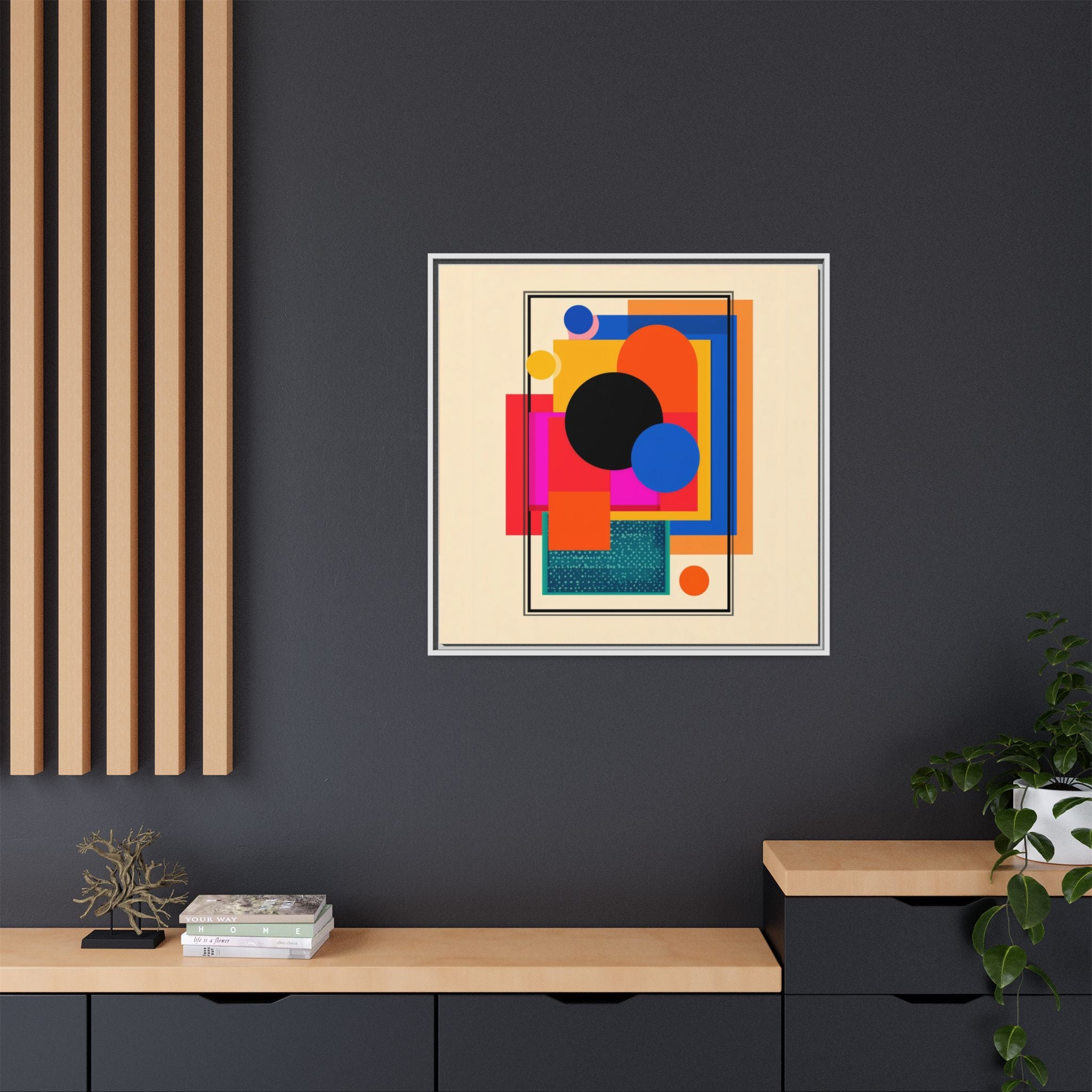 Geometric Harmony: Abstract Color Blocks, Mid-Century Modern Design, Minimalist Art Composition   |   Custom Orders Accepted