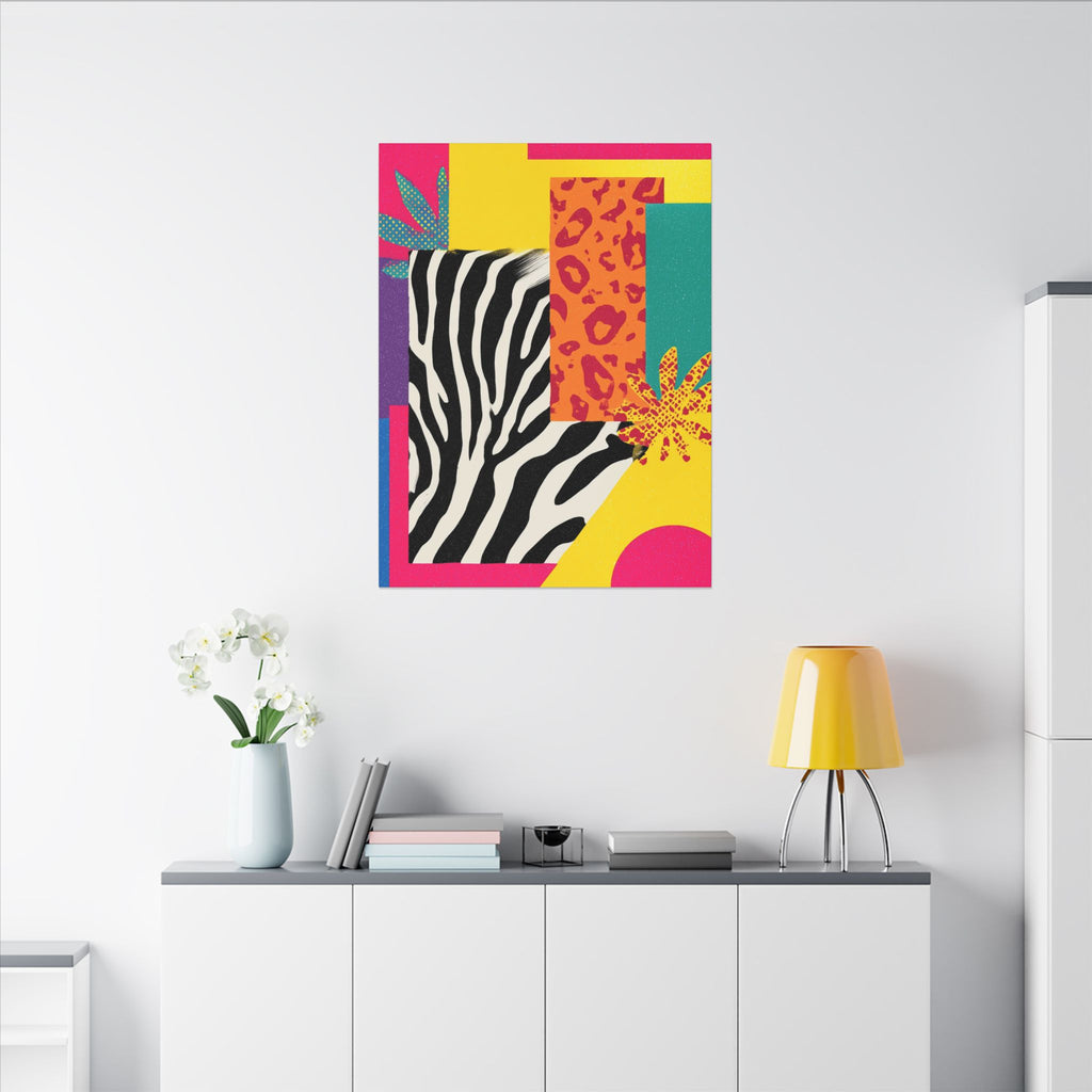 Copy of Pop Geometry: Zebra Leopard Fusion, Geometric Color Block, Modern Abstract Design   |   Custom Orders Accepted