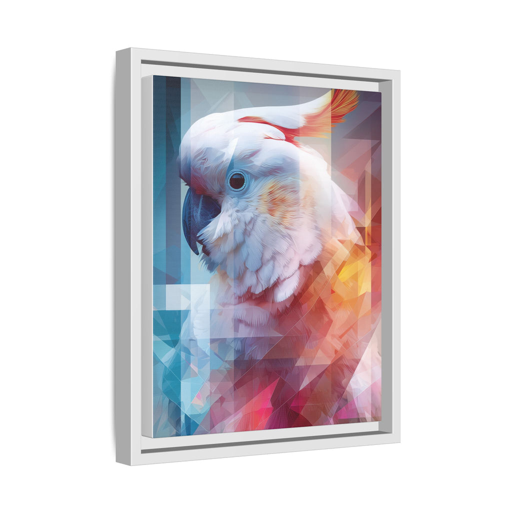 Fractured Cockatoo Framed Print: Geometric Wildlife Art, Low-Poly Digital Illustration   |  Personalized & Custom Orders Available