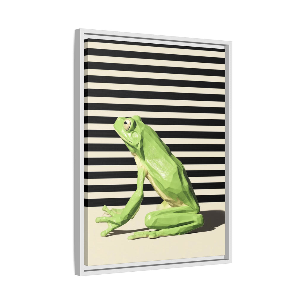 Geometric Frog Framed Print : Low-Poly Amphibian Design, Contemporary Minimalist Art   |  Personalized & Custom Orders Available