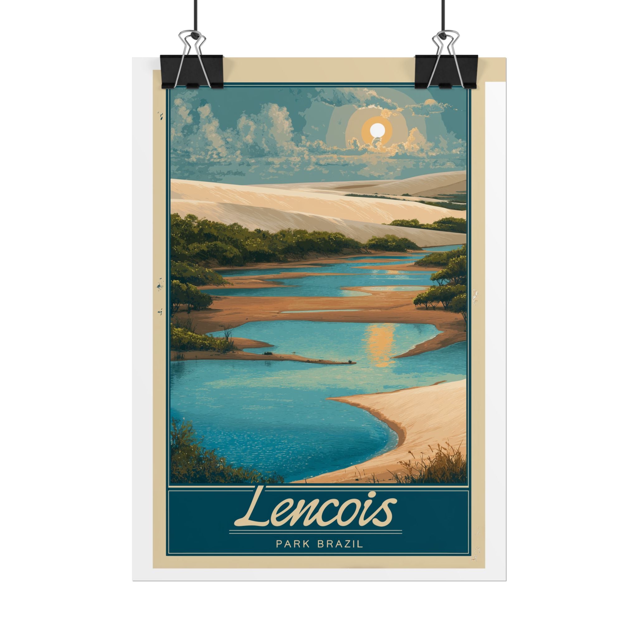 Lencois Paradise: Brazilian River Landscape, Vintage Travel Poster Style   |    Custom Orders Available