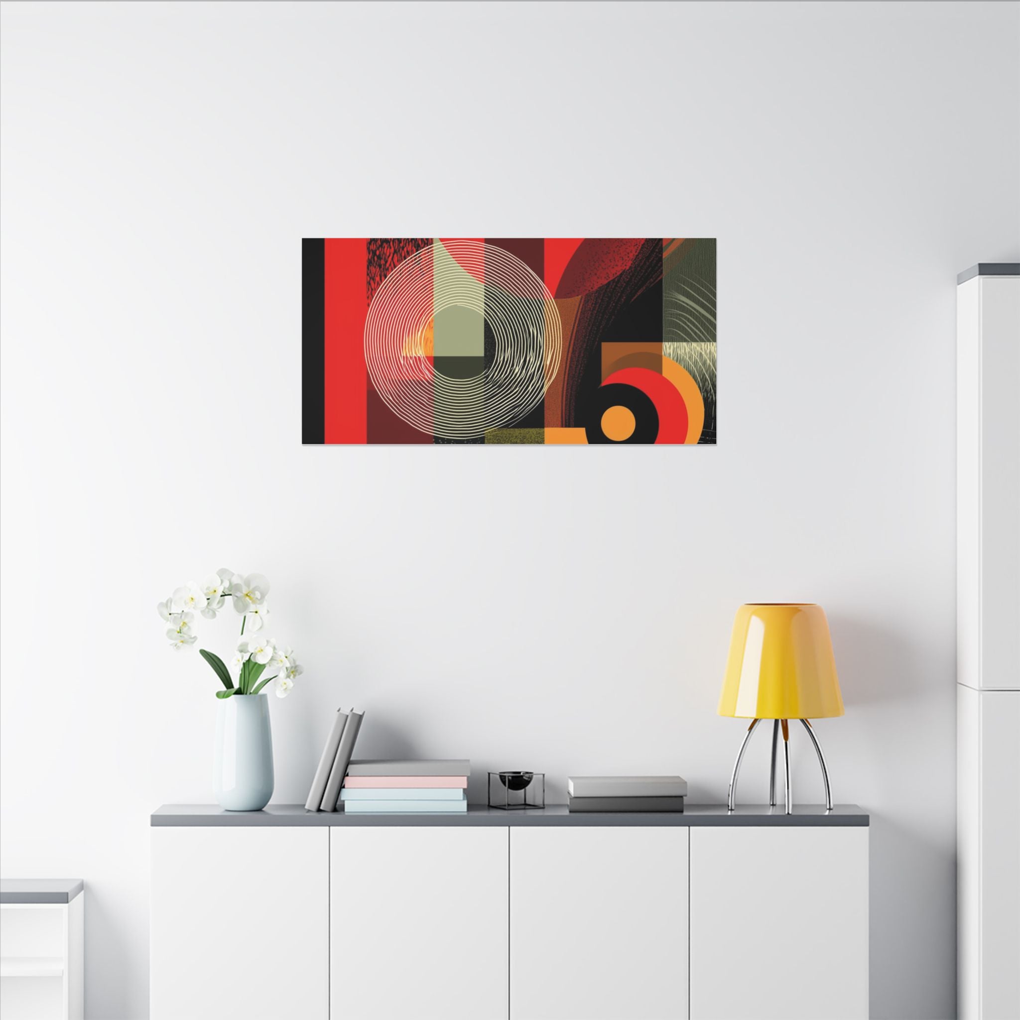 Geometric Convergence: Mid-Century Modern Abstract, Constructivist Design Principles, Bold Chromatic Composition   |   Custom Orders