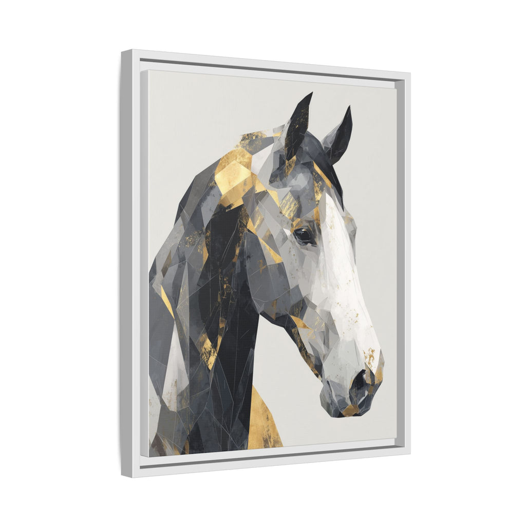 Geometric Stallion: Cubist Equine Art, Modern Metallic Polygonal Design   |  Personalized & Custom Orders Available