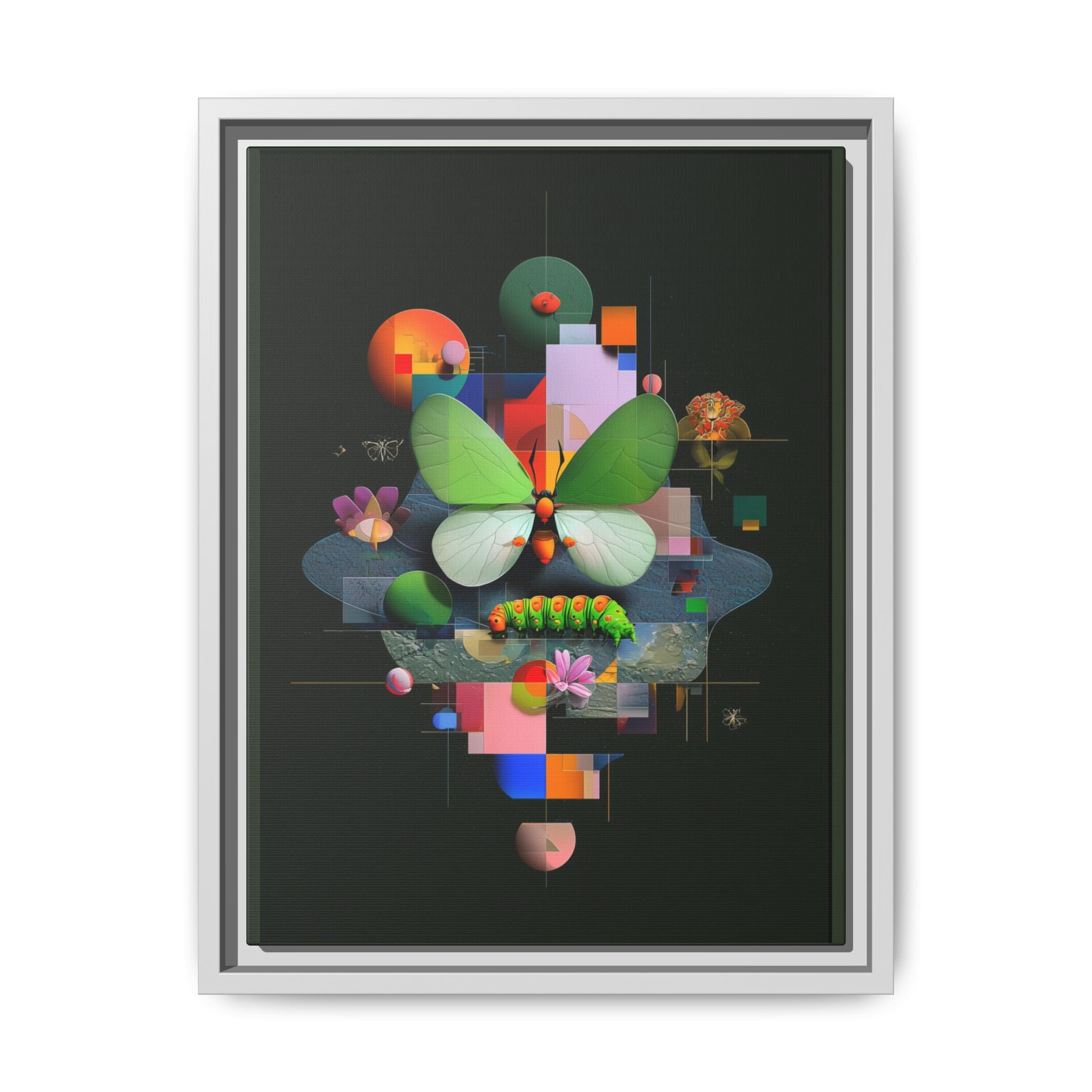 Metamorphosis Geometry Framed Print : Digital Nature Synthesis, Butterfly Abstraction   |  Personalized & Custom Orders Available