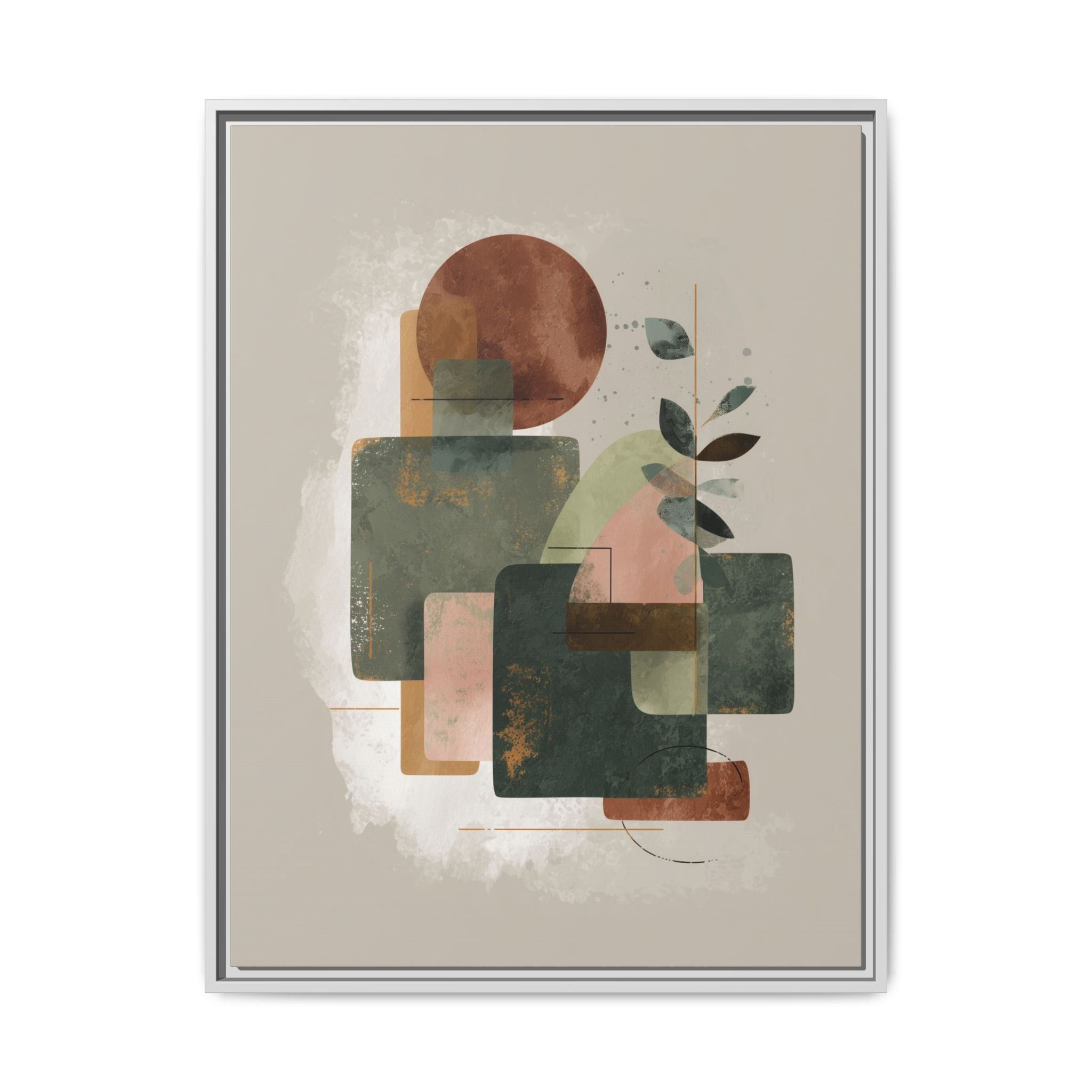 Geometric Harmony: Abstract Watercolor Composition, Mid-Century Modern Design, Organic Shapes   |   Custom Orders Accepted