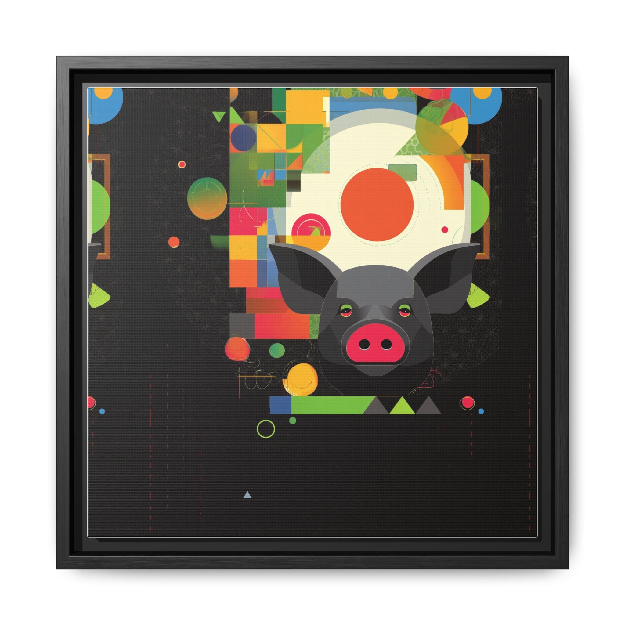 Prismatic Porcine: Geometric Digital Art, Cubist Pop Pig Portrait   |  Personalized & Custom Orders Available