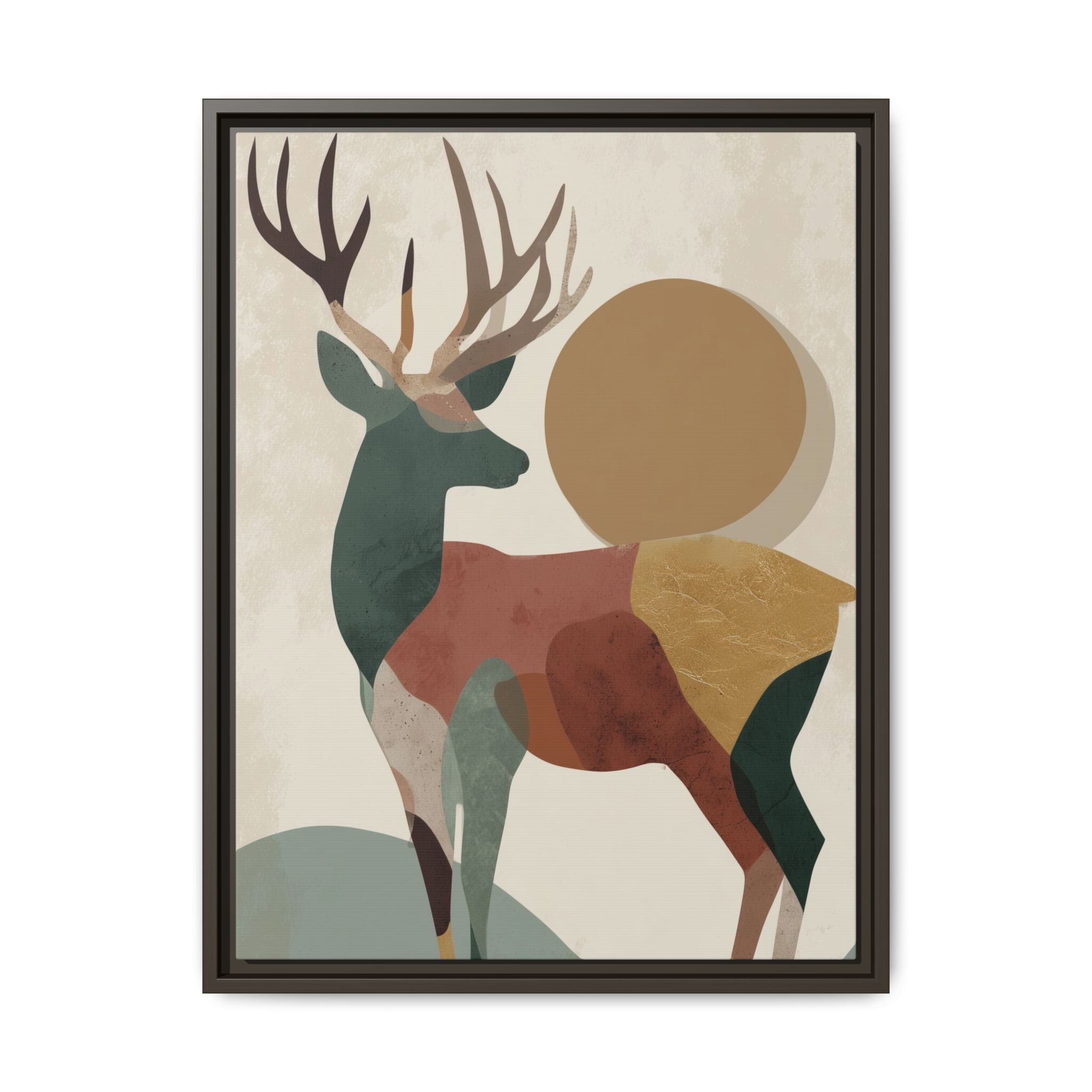 Geometric Deer Mosaic Framed Print : Modern Abstract Wildlife Art, Minimalist Nature Print   |  Personalized & Custom Orders Available