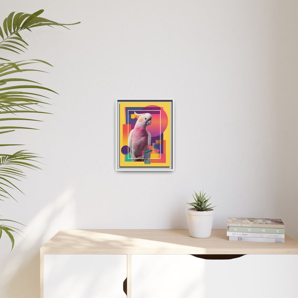 Geometric Cockatoo Composition: Moluccan Parrot Portrait, Modern Abstract Design   |    Custom Orders Available