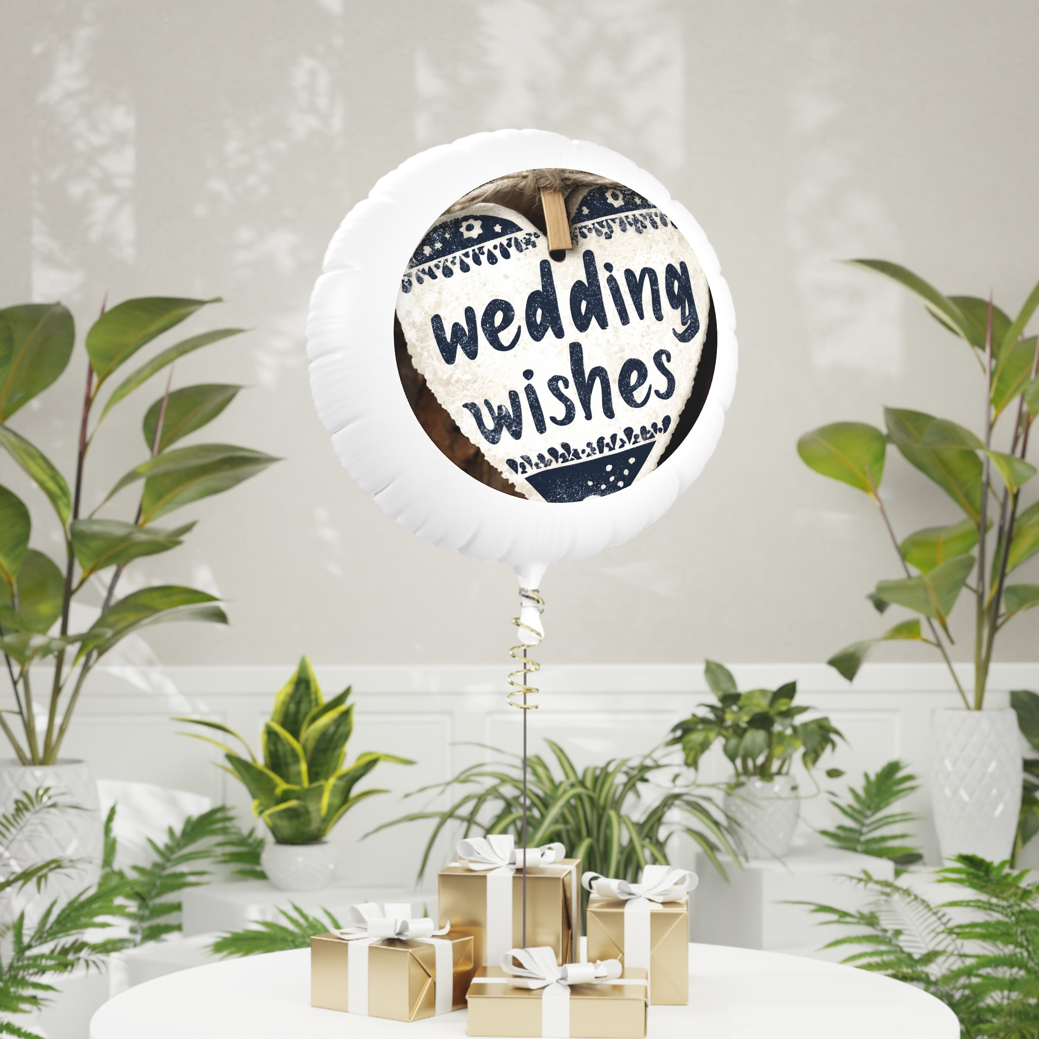 Wedding Wishes Mylar Balloon