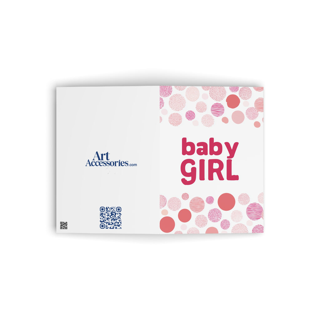 Baby Shower Greeting Cards — Cute Pink , Baby Girl , Newborn