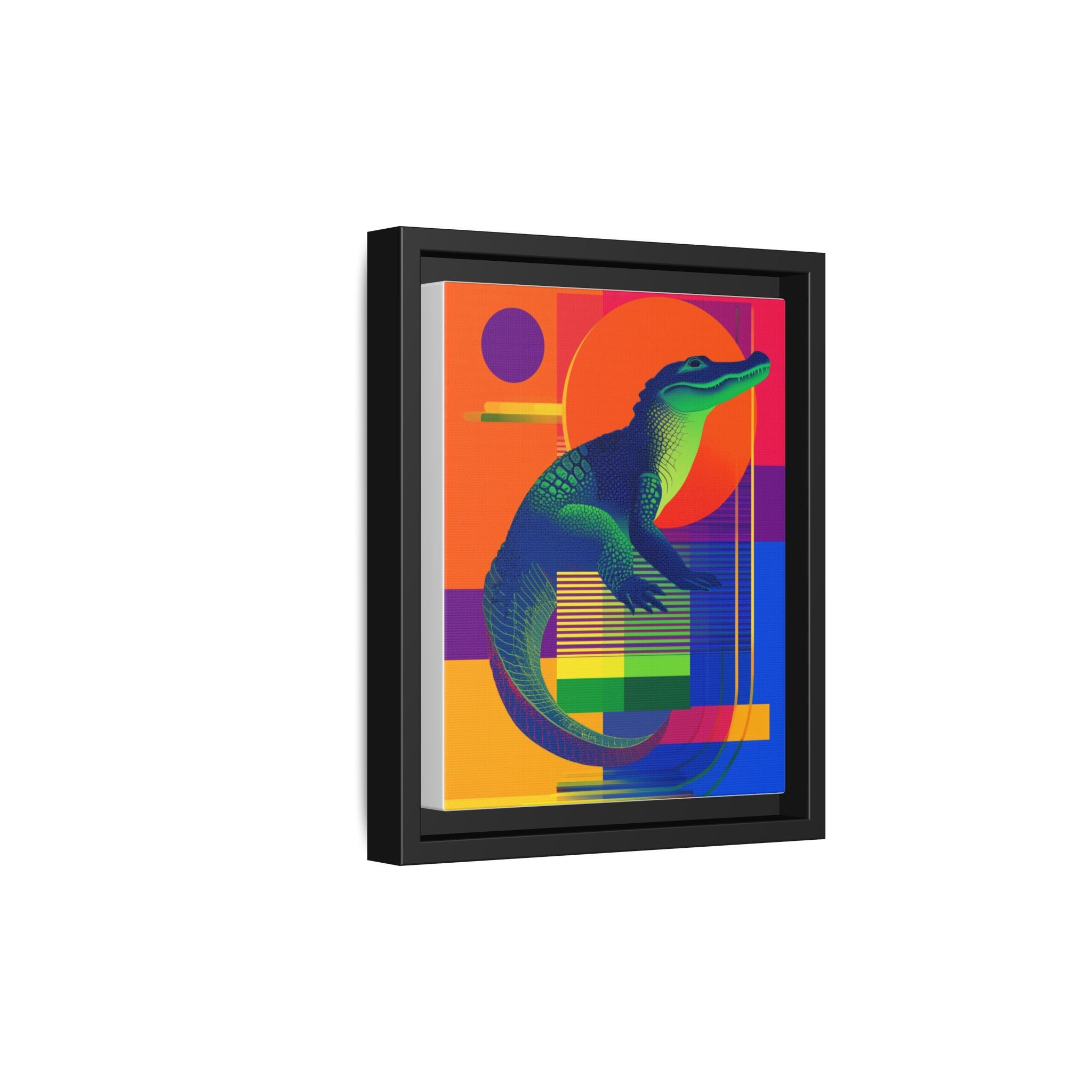 Geometric Alligator Framed Print: Pop Art Reptile, Vibrant Gradient Composition   |  Personalized & Custom Orders Available