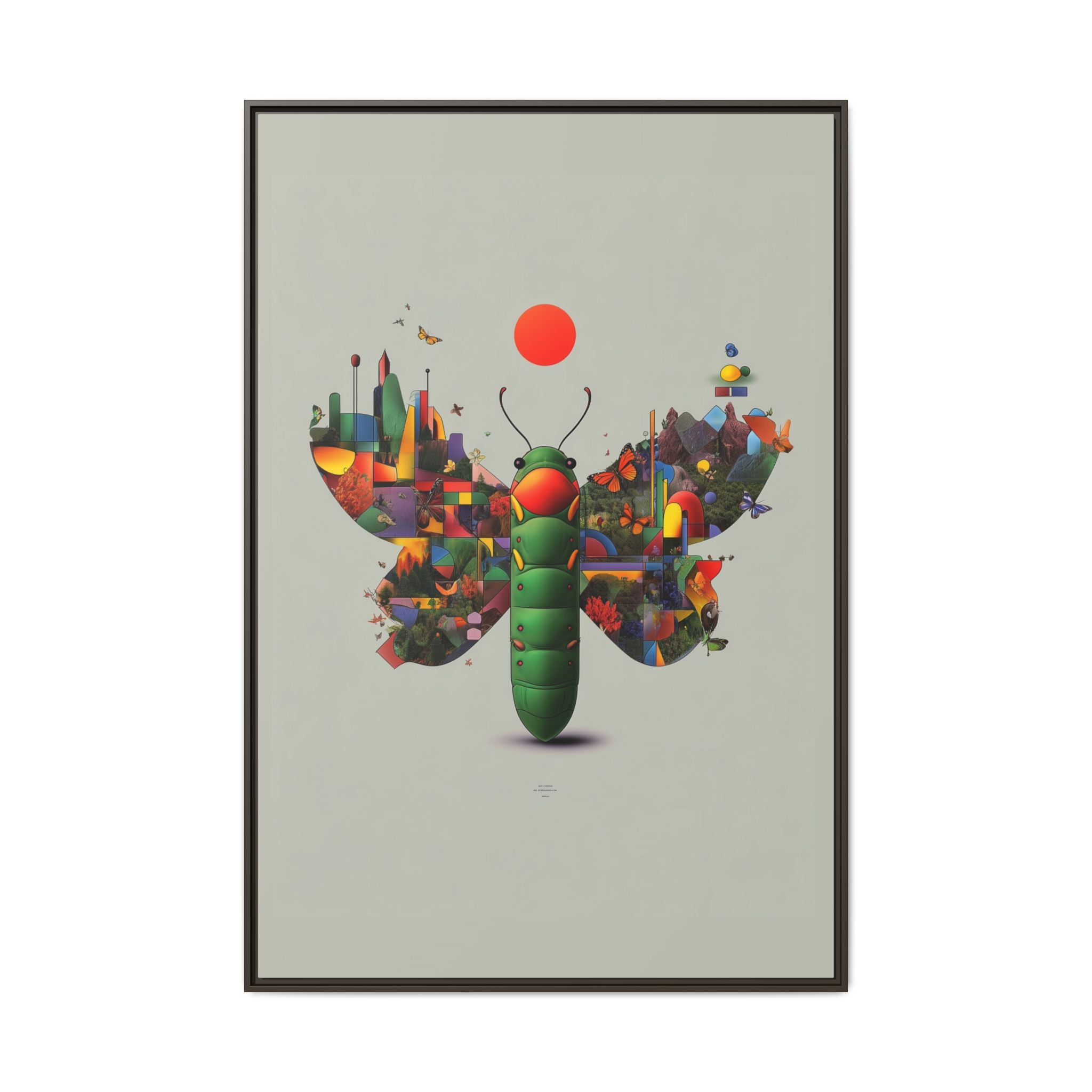 Geometric Chrysalis Framed Print : Butterfly Transformation, Digital Abstract Landscape Metaphor   |  Personalized & Custom Orders