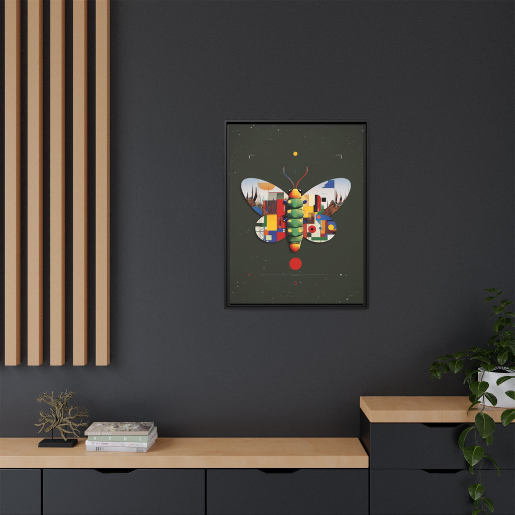 Geometric Butterfly Framed Print : Digital Cubist Interpretation, Modernist Entomological Design   |  Personalized & Custom Orders Available