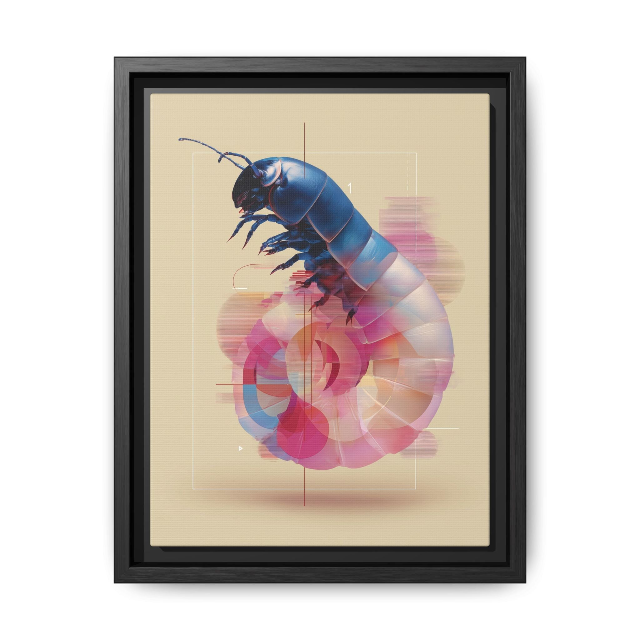 Exoskeleton Enigma: Digital Glitch Isopod, Metallic Crustacean Portrait   |  Personalized & Custom Orders Available