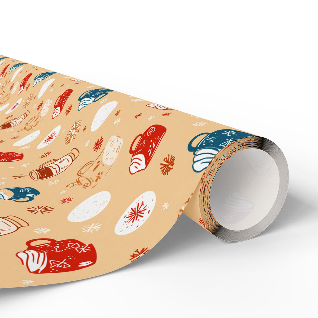 Wrapping Paper — Cozy Mittens & Snowflake Gift Wrap (Holiday Winter Pattern)