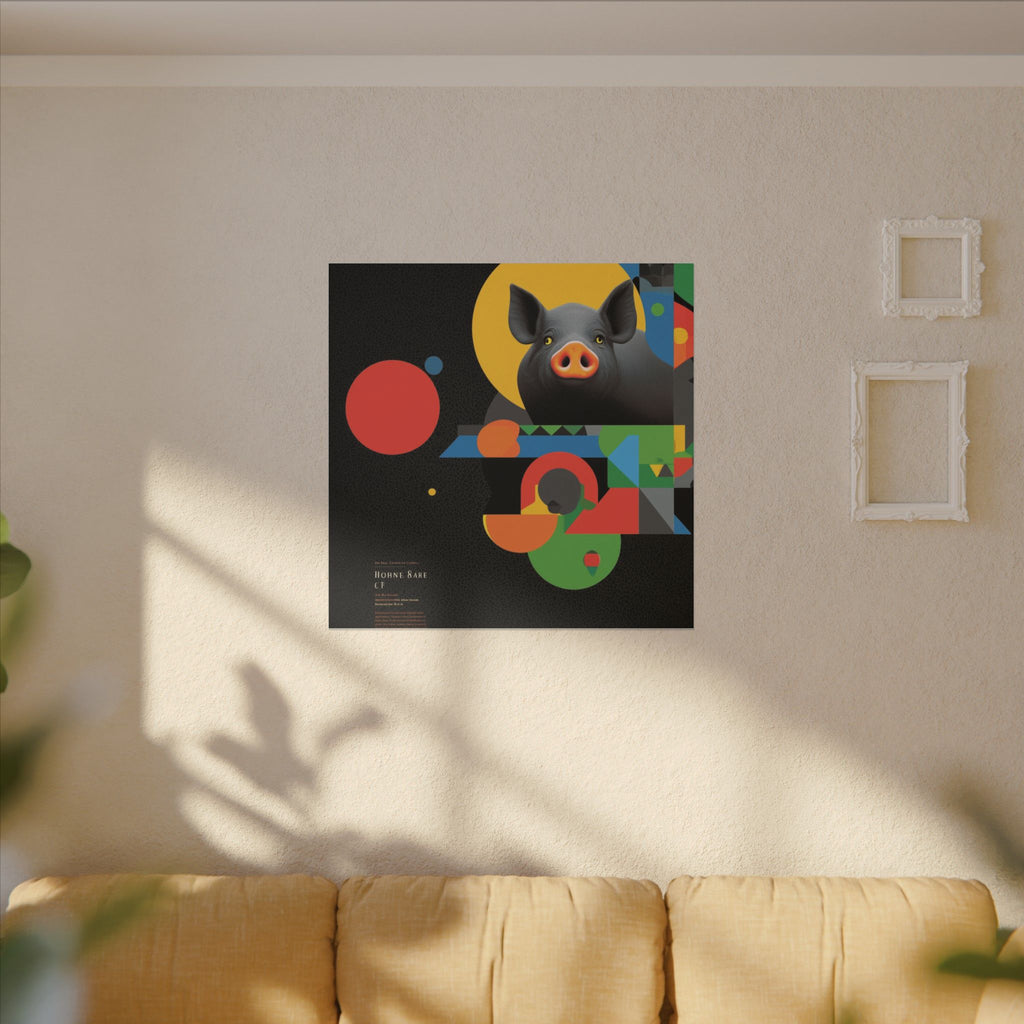 Geometric Pig Odyssey: Abstract Graphic Design Poster, Avant-Garde Animal Art   |    Custom Orders Available