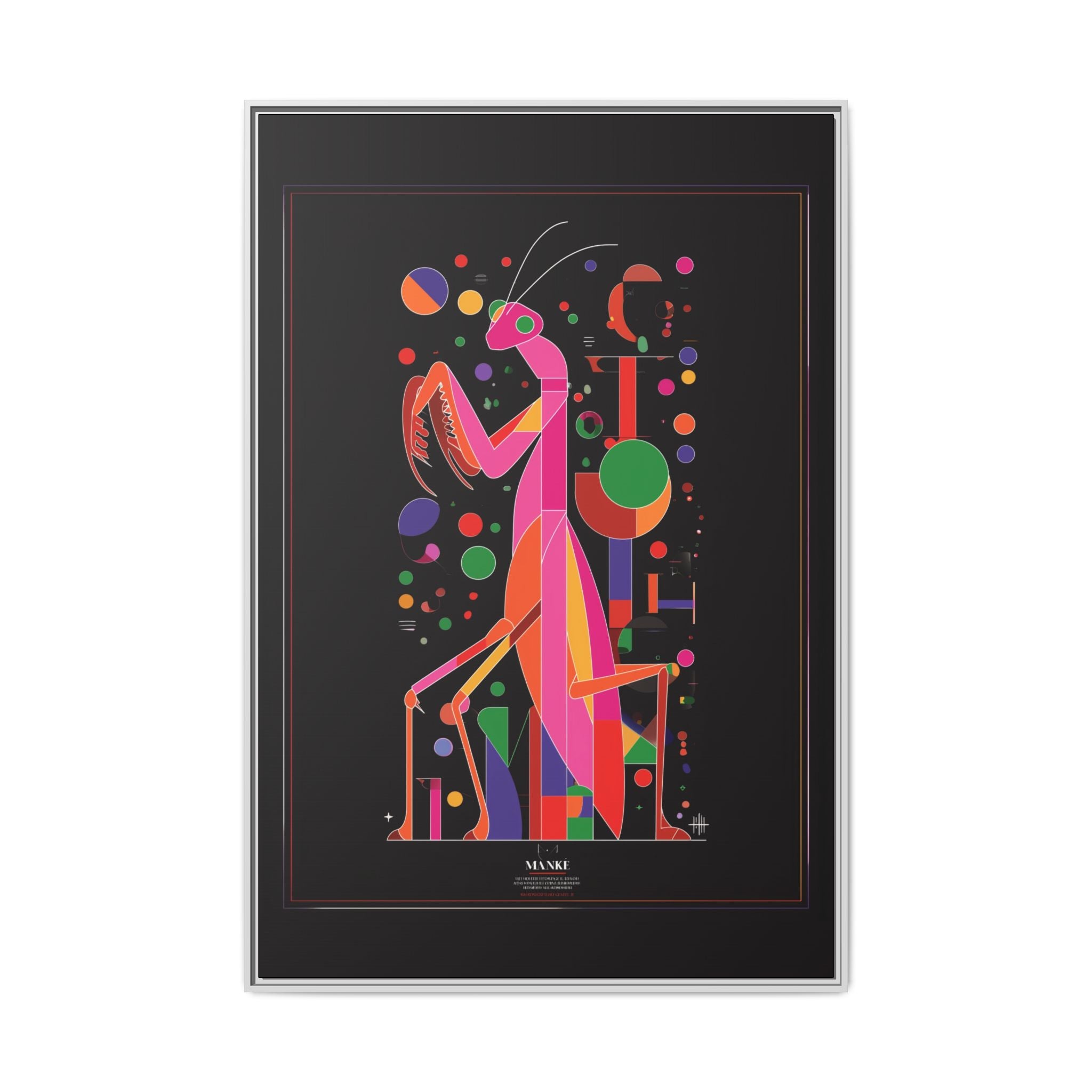 MANKE: Geometric Praying Mantis, Cubist Color Block Design   |    Custom Orders Available