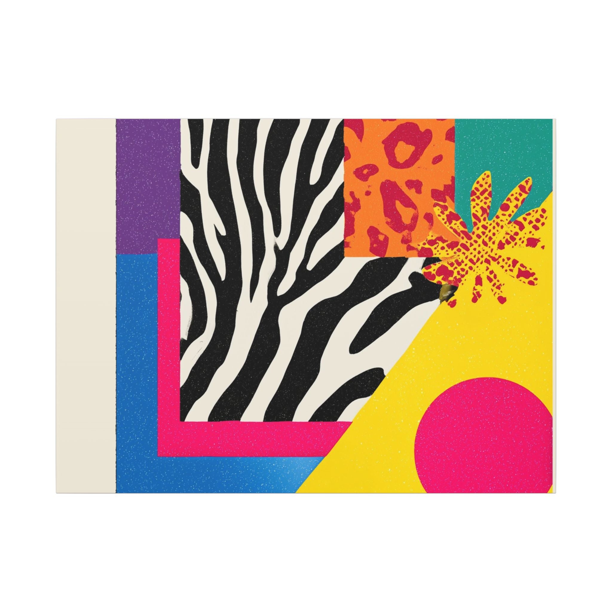 Pop Geometry: Zebra Leopard Fusion, Geometric Color Block, Modern Abstract Design   |   Custom Orders Accepted
