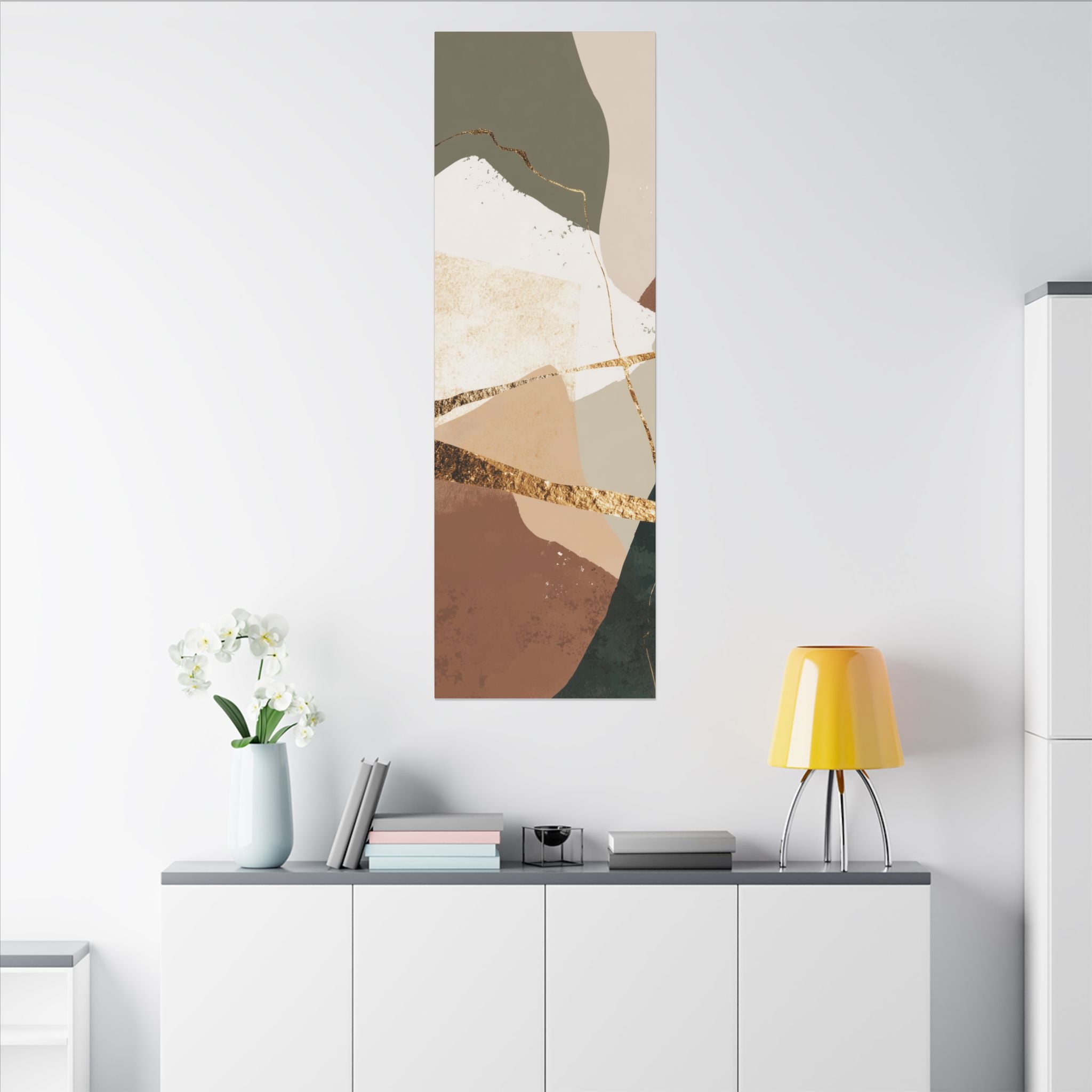 Canvas Print, Abstract Earthy Gold Wall Art, Modern Designer Home Decor, Stretched Matte Canvas; Thick, Multi-Size, Office Decor