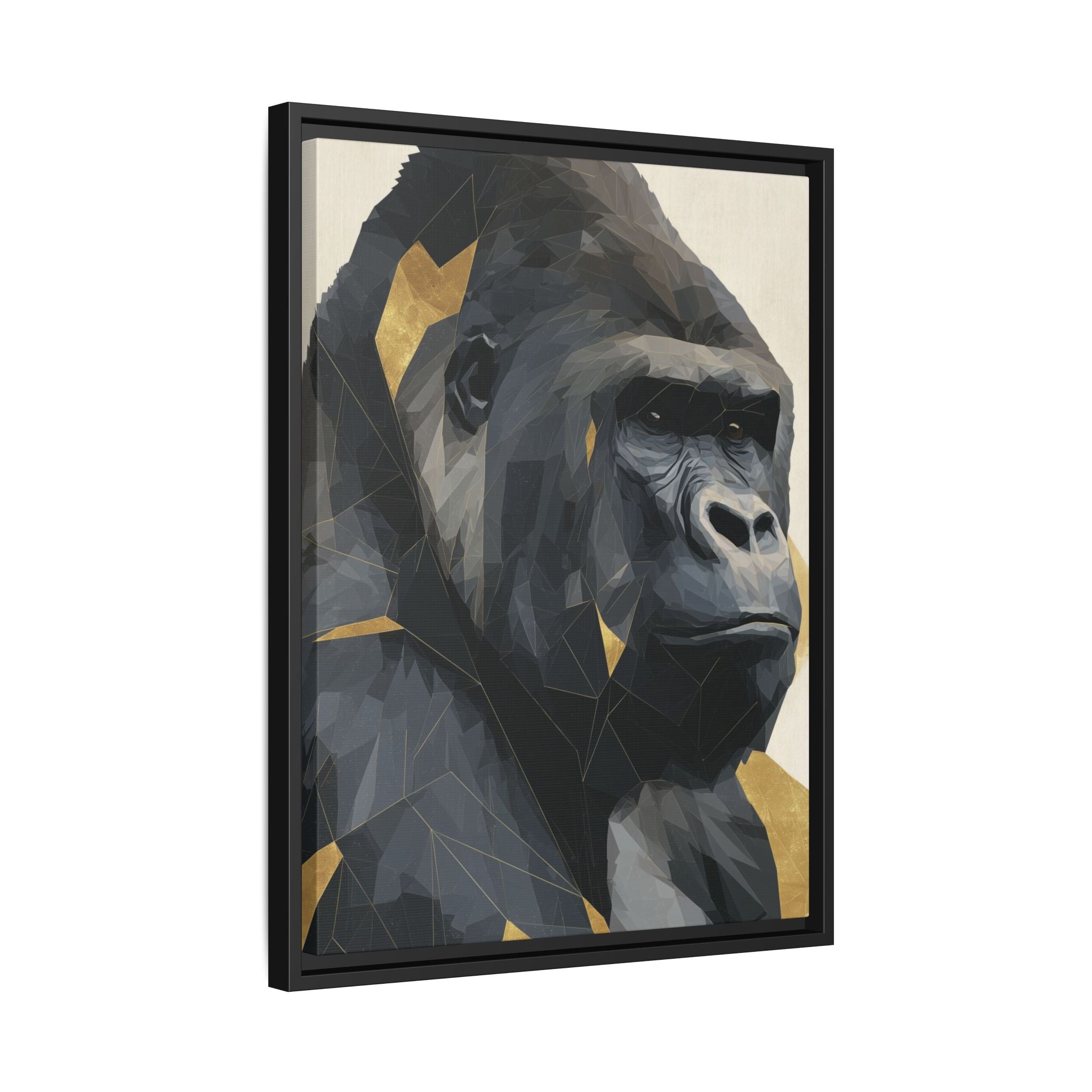 Primal Geometry: Polygonal Gorilla Portrait, Modern Metallic Wildlife Art   |  Personalized & Custom Orders Available