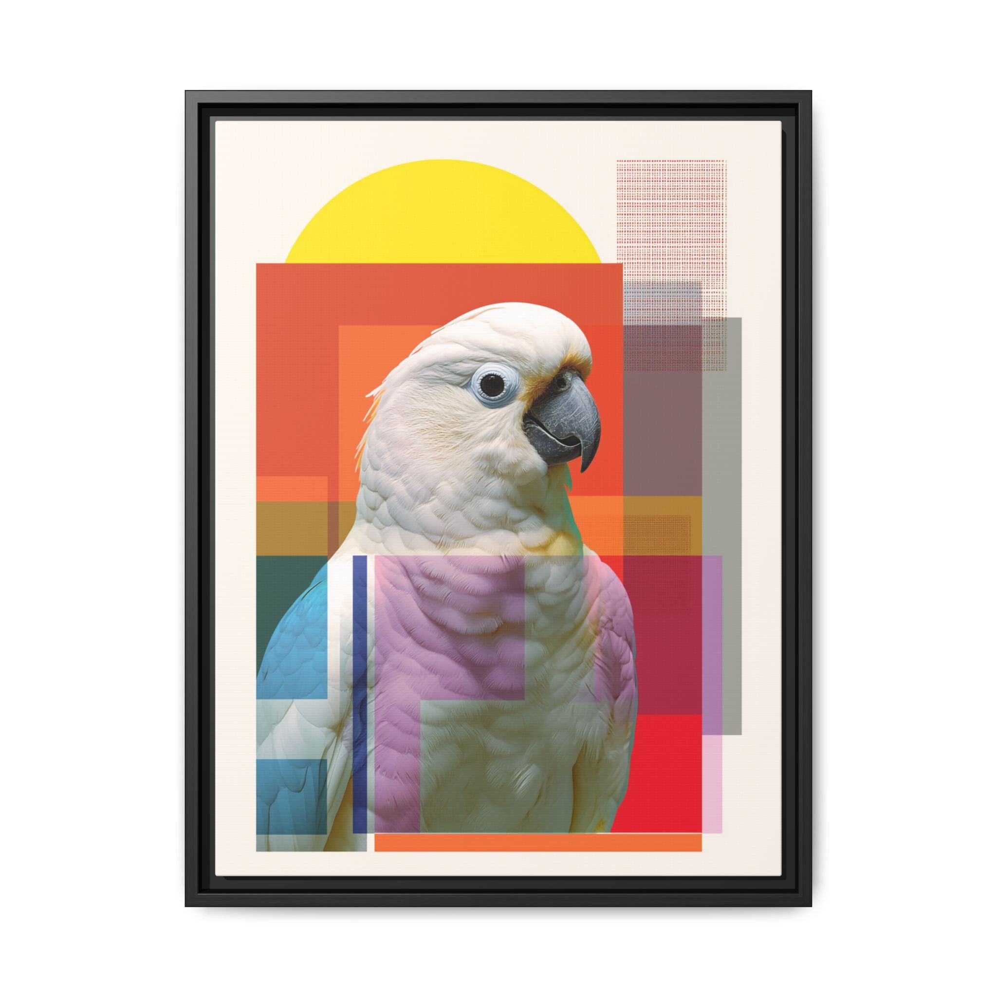 Cockatoo in Color: Geometric Wildlife Art, Contemporary Parrot Portrait   |    Custom Orders Available