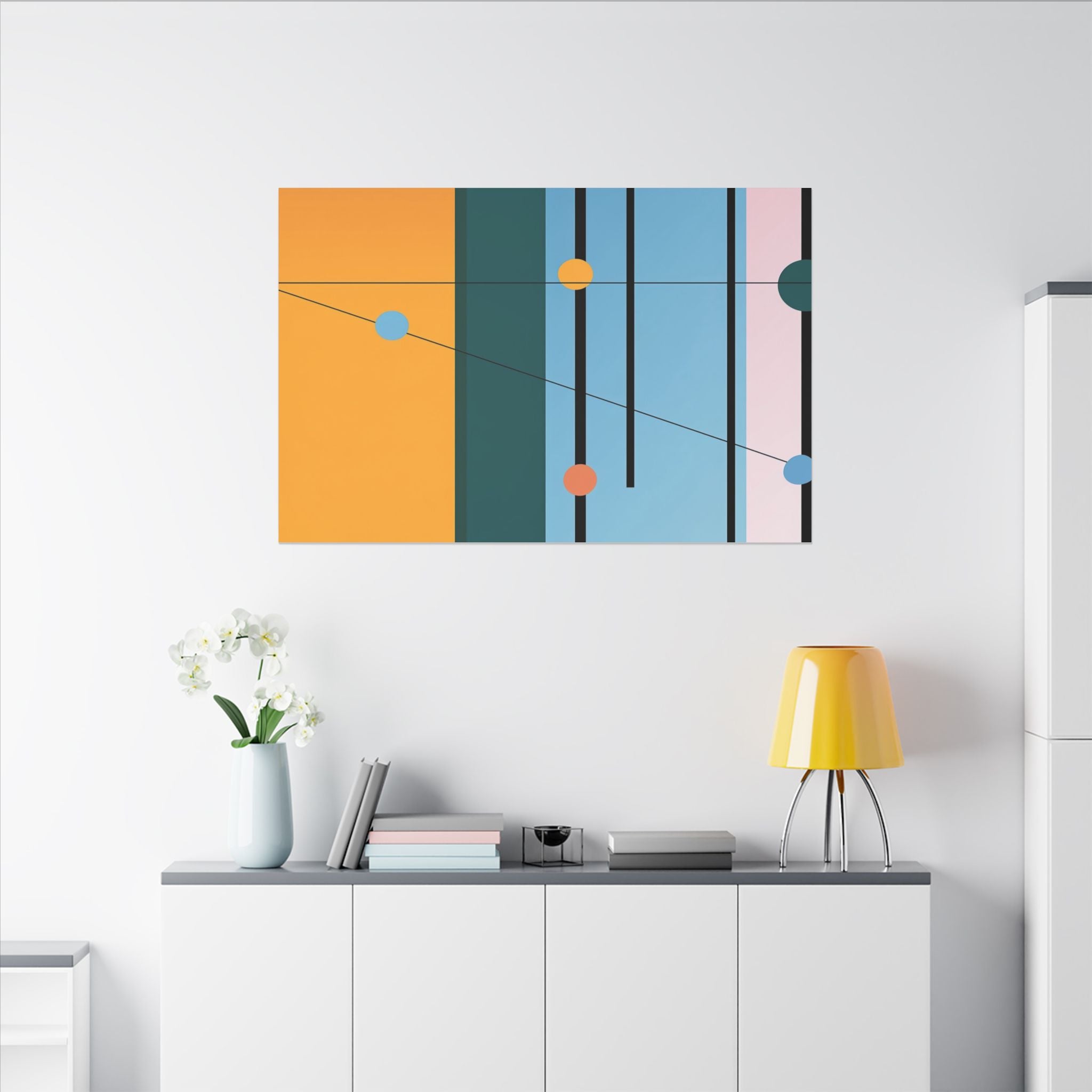 Geometric Networks: Constructivist Color Planes, Intersectional Design, Minimalist Spatial Composition   |   Custom Orders Accepted