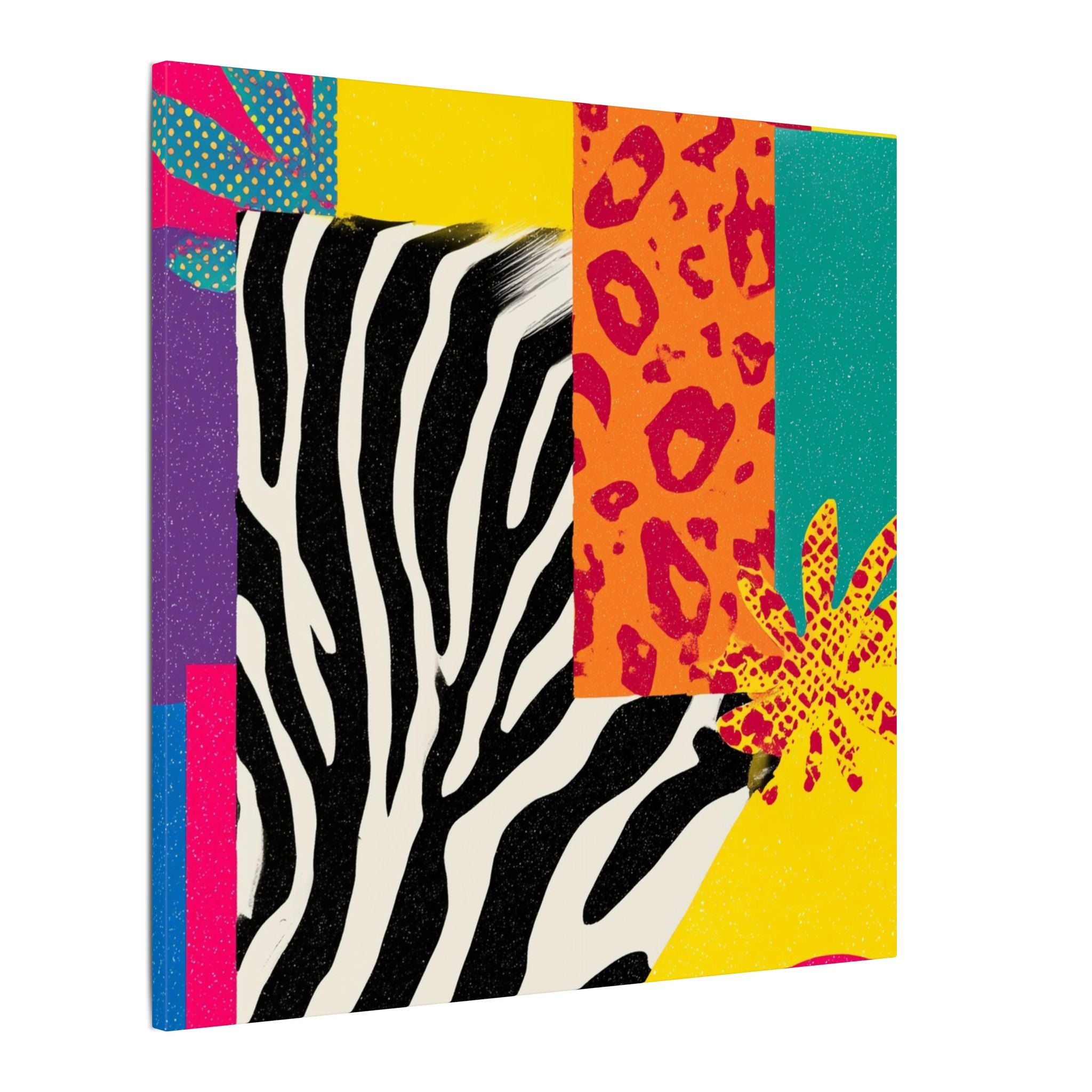 Copy of Pop Geometry: Zebra Leopard Fusion, Geometric Color Block, Modern Abstract Design   |   Custom Orders Accepted