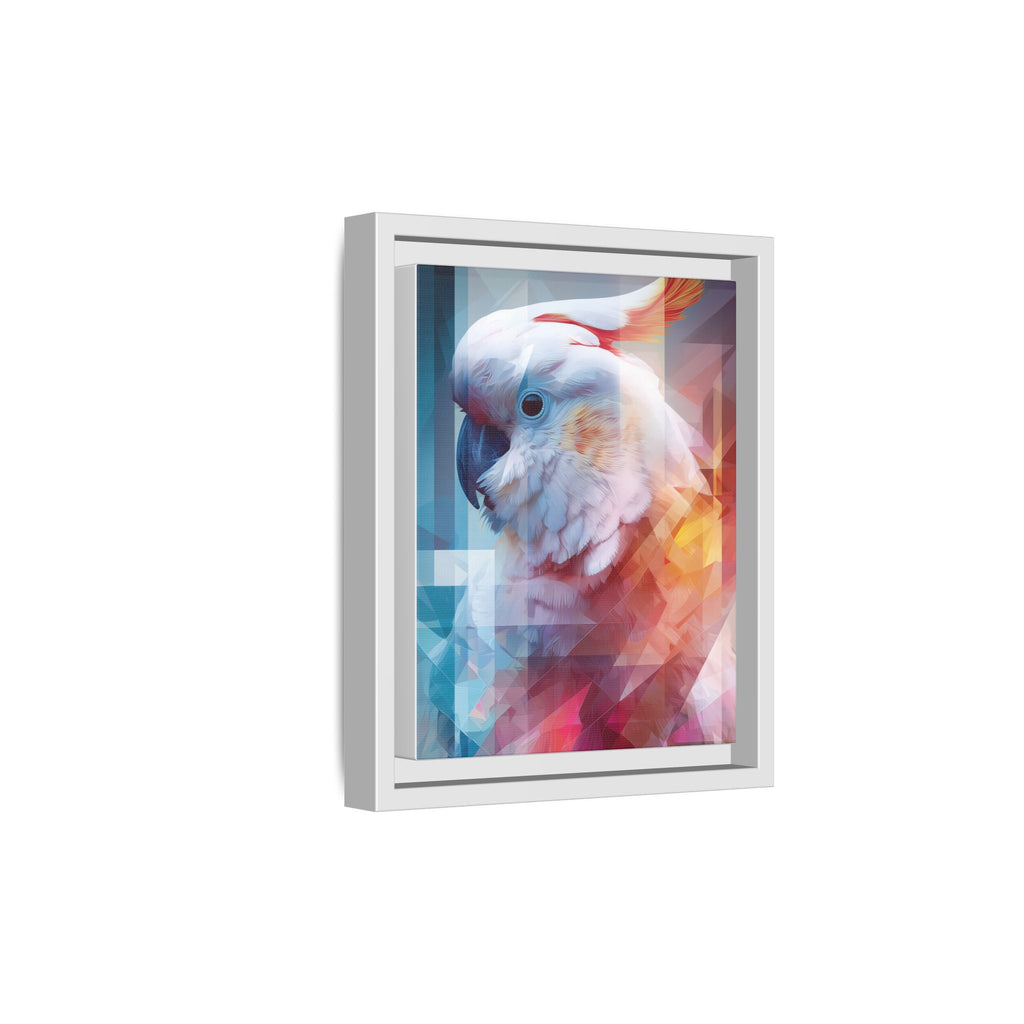 Fractured Cockatoo Framed Print: Geometric Wildlife Art, Low-Poly Digital Illustration   |  Personalized & Custom Orders Available