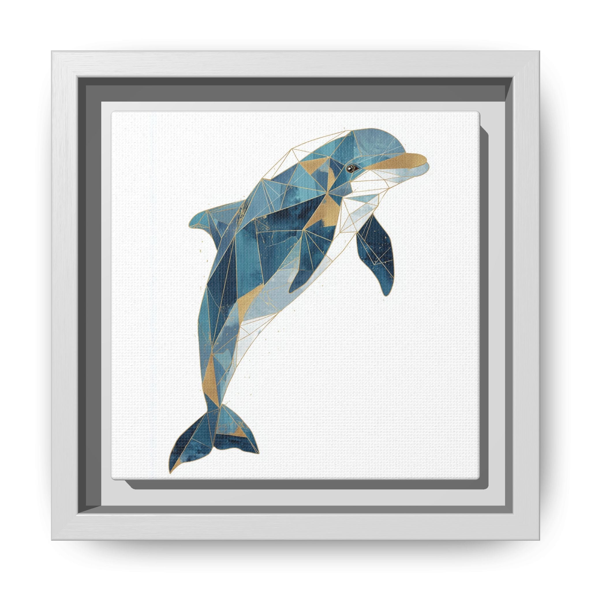Oceanic Geometry: Dolphin in Blue Polygons, Modern Marine Art   |  Personalized & Custom Orders Available