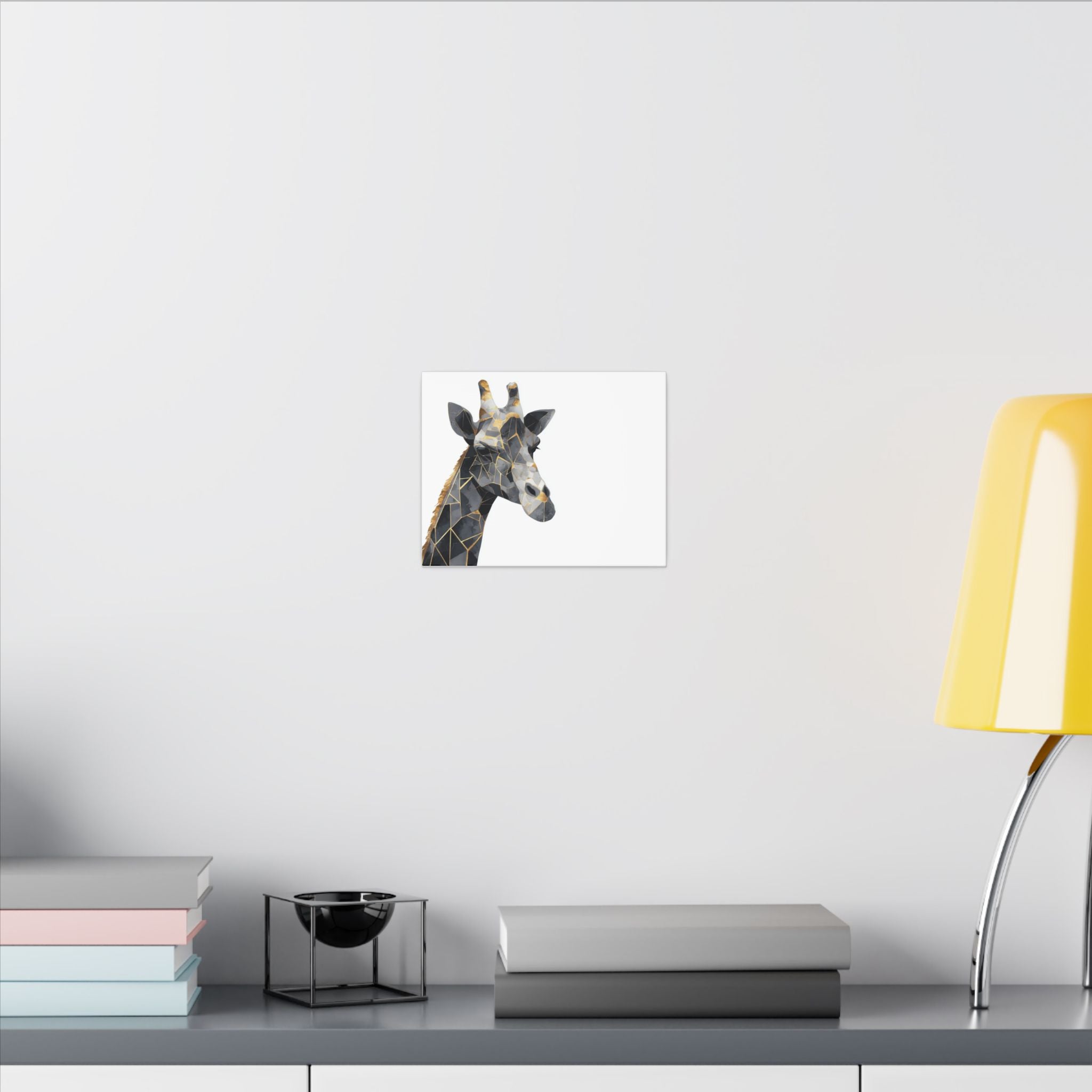 Fractured Majesty: Geometric Giraffe Portrait, Metallic Mosaic Art, Modern Animal Abstract Design   |  Personalized & Custom Orders