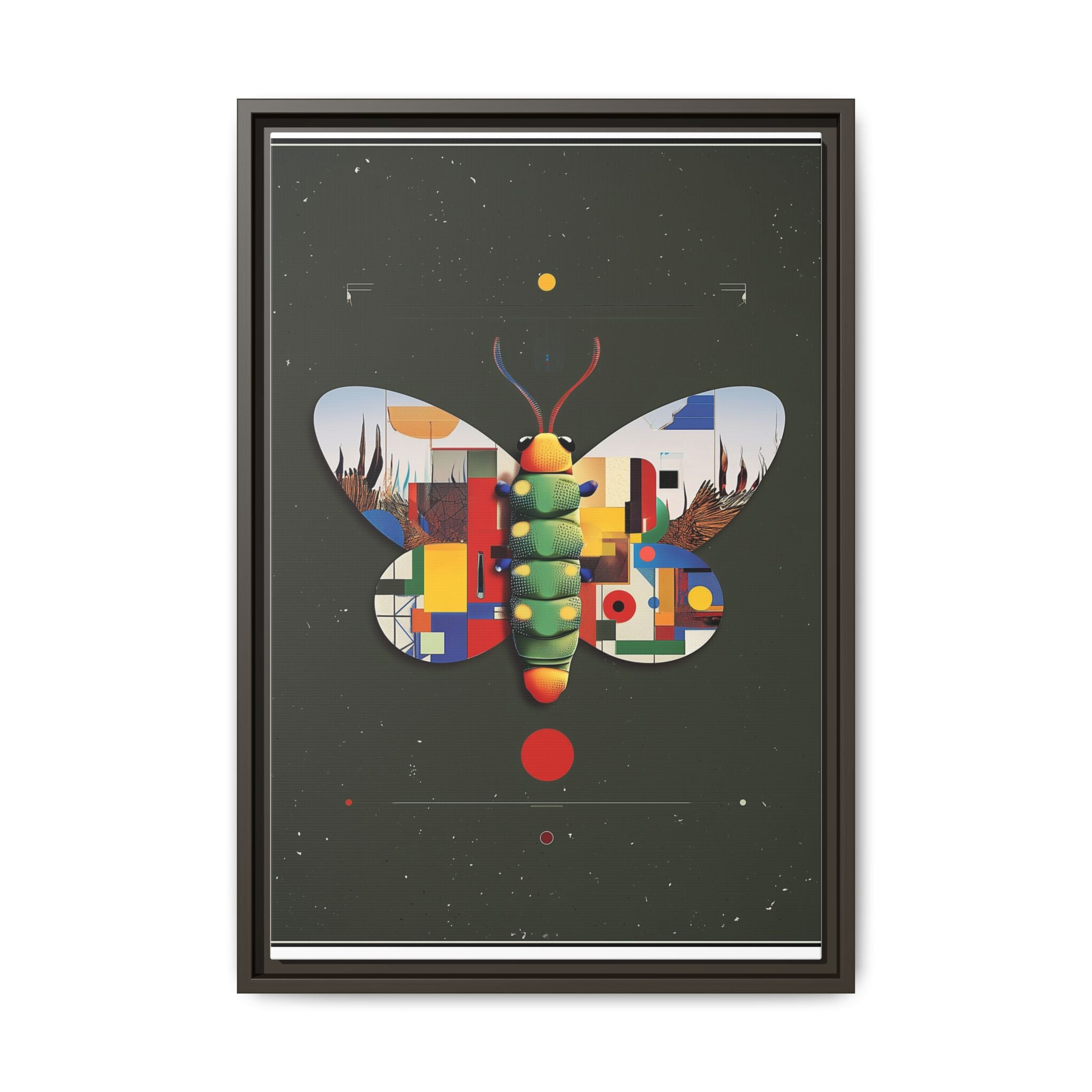 Geometric Butterfly Framed Print : Digital Cubist Interpretation, Modernist Entomological Design   |  Personalized & Custom Orders Available