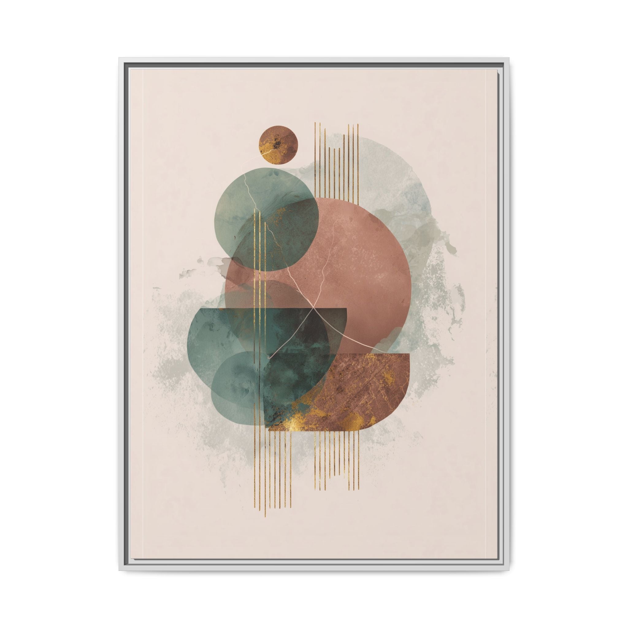 Translucent Geometries: Abstract Circles, Mid-Century Minimalism, Watercolor Layers   |   Custom Orders Accepted