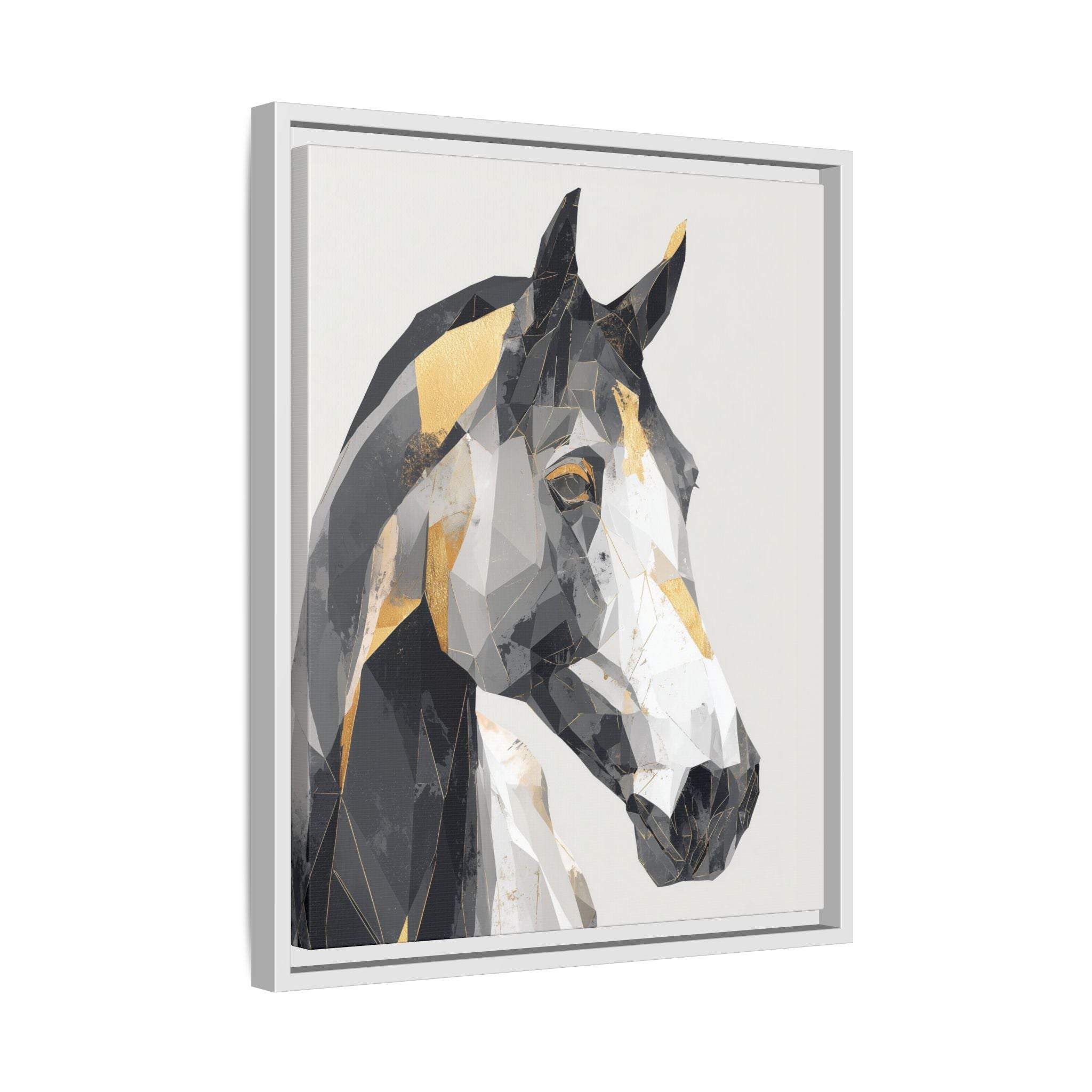 Geometric Equine Framed Print : Polygonal Horse Portrait, Modern Abstract Geometric Art   |  Personalized & Custom Orders Available