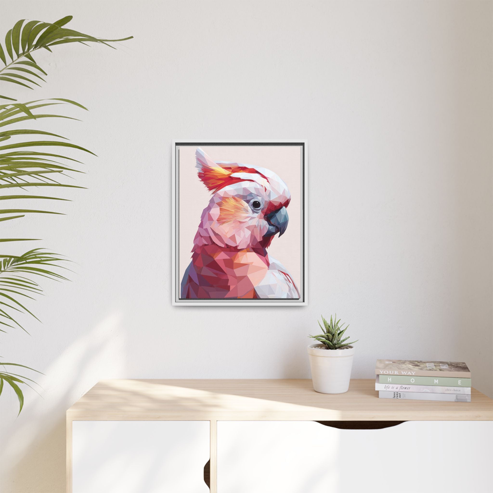 Geometric Cockatoo Portrait: Low-Poly Bird Art, Vibrant Abstract Illustration   |    Custom Orders Available