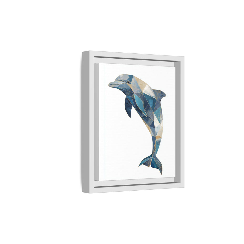 Geometric Dolphin Mosaic Framed Print , Contemporary Marine Art   |  Personalized & Custom Orders Available