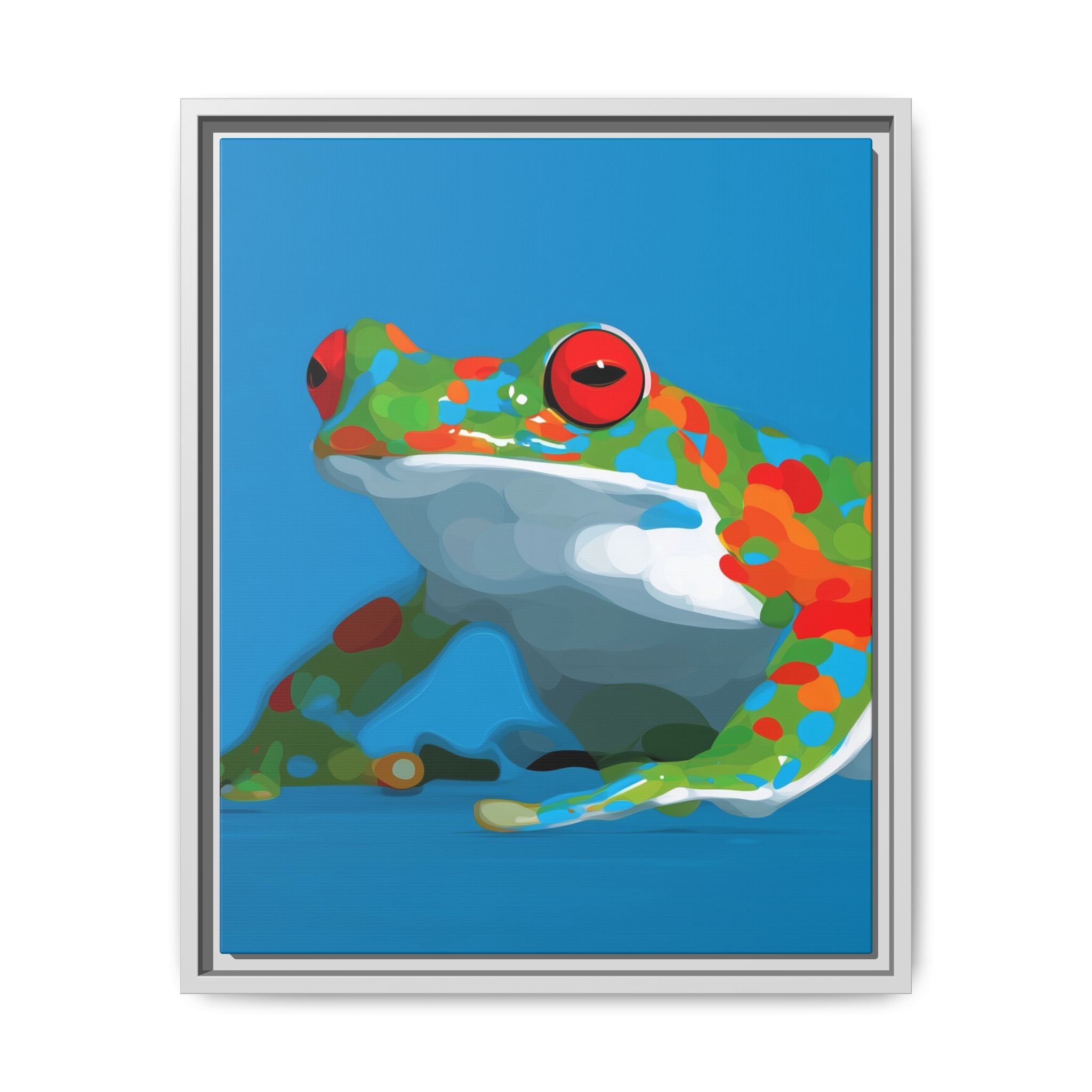 Chromatic Amphibian Framed Print : Mosaic Frog Vector Art, Modern Wildlife Illustration   |  Personalized & Custom Orders Available